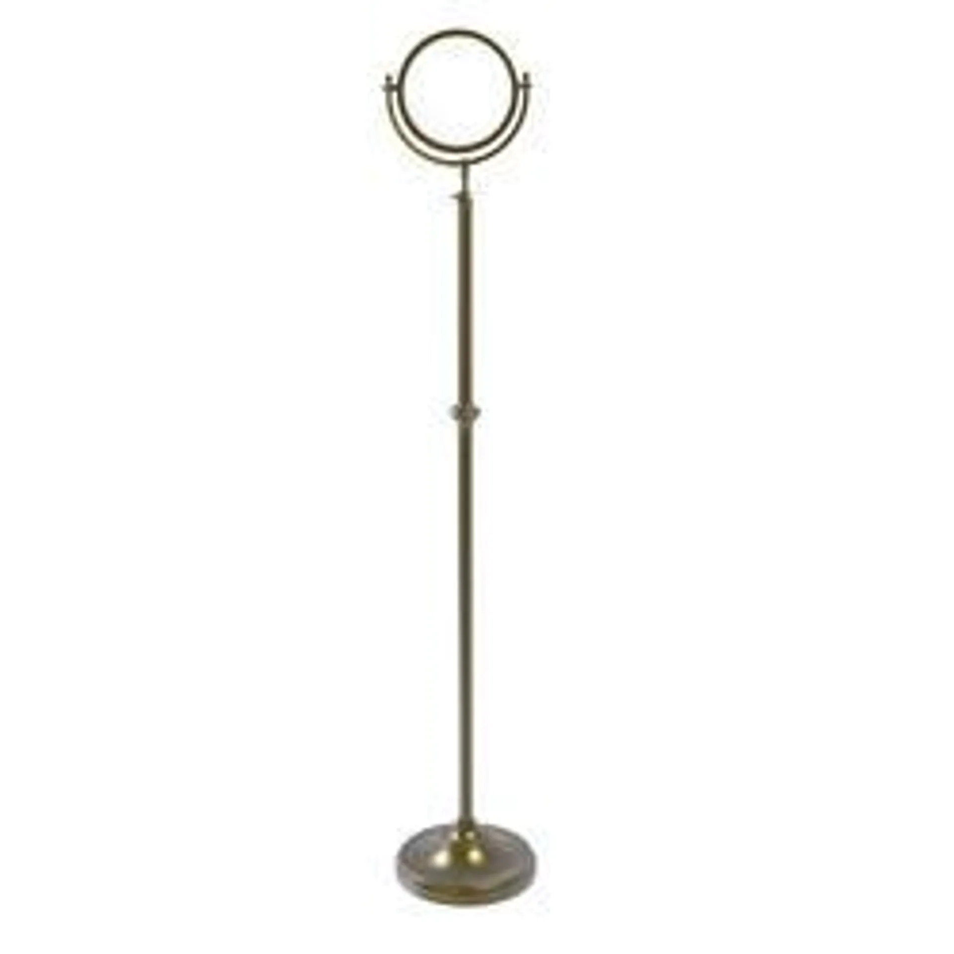 Allied Brass 8" Antique Brass Adjustable Floor Standing Magnifying Makeup Mirror (2X Magnification)