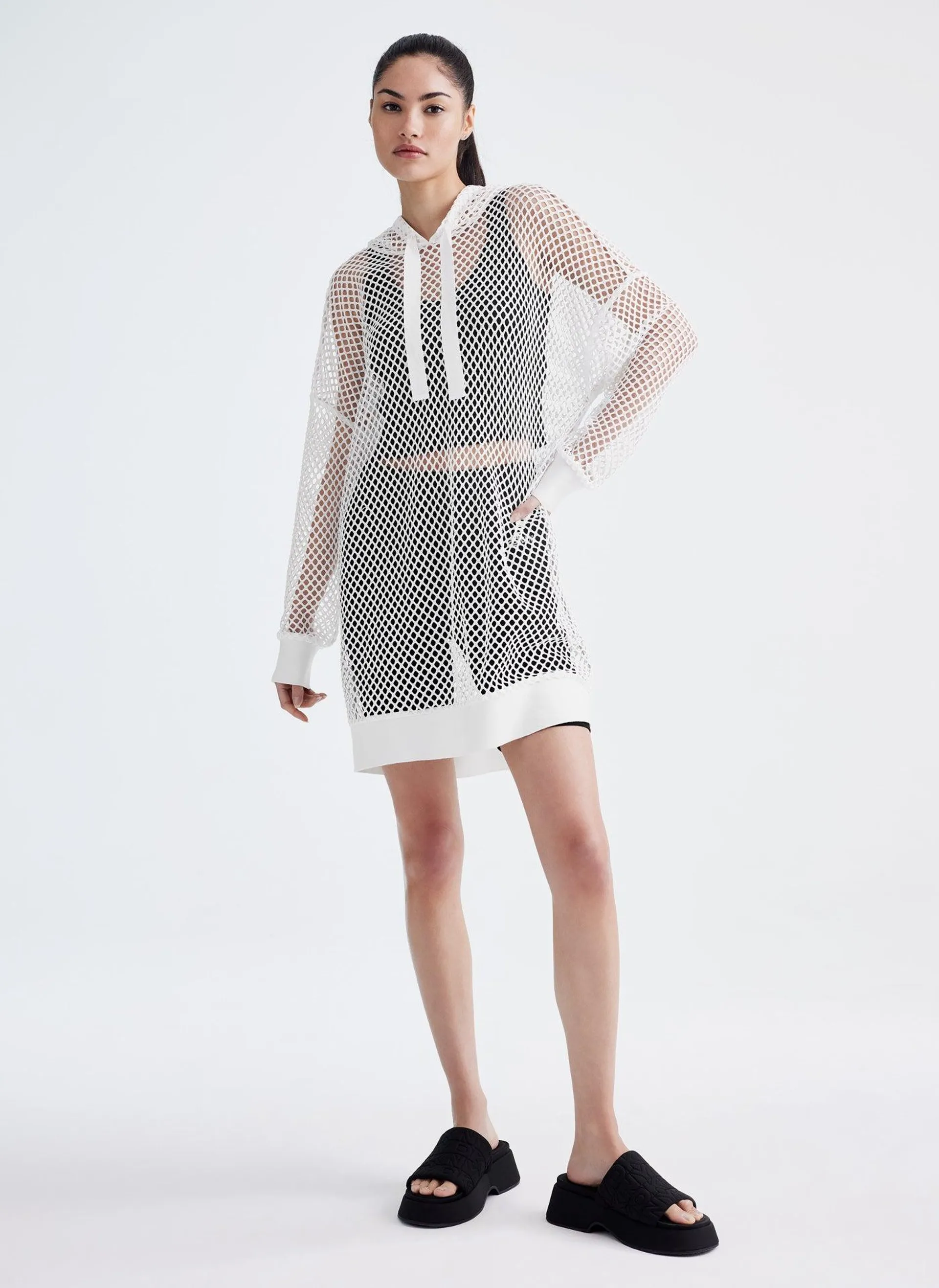 MESH HOODIE DRESS