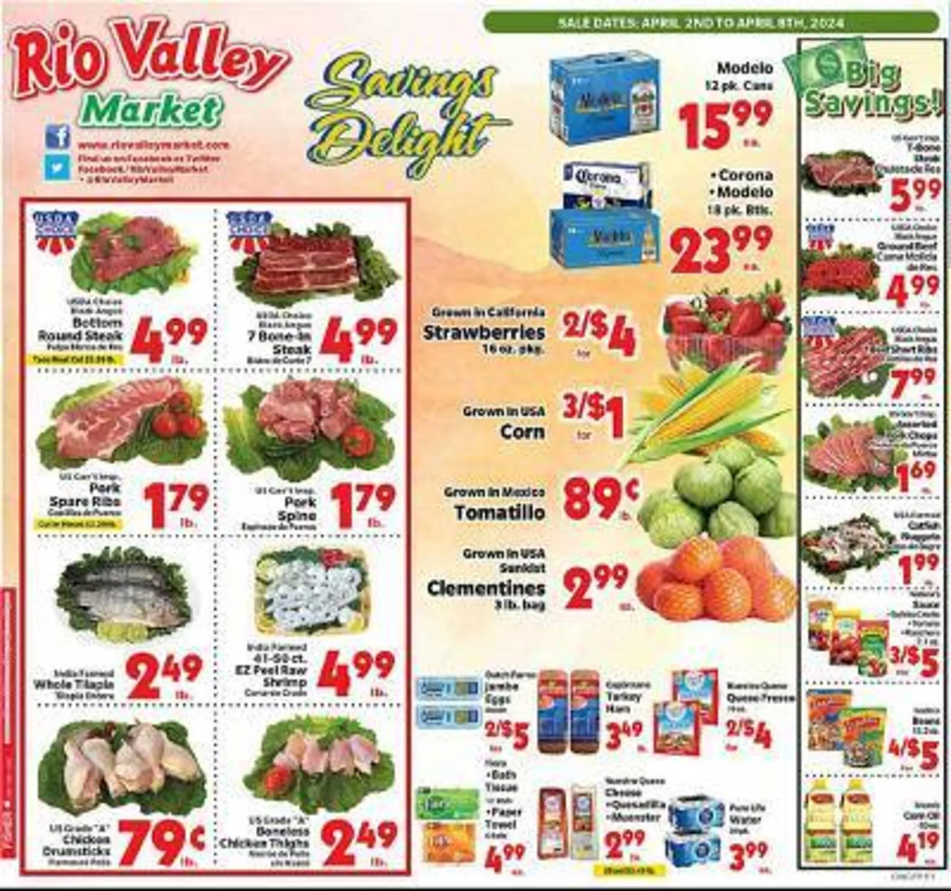 Weekly ad Rio Valley Market Weekly Ad from April 2 to April 8 2024 - Page 1