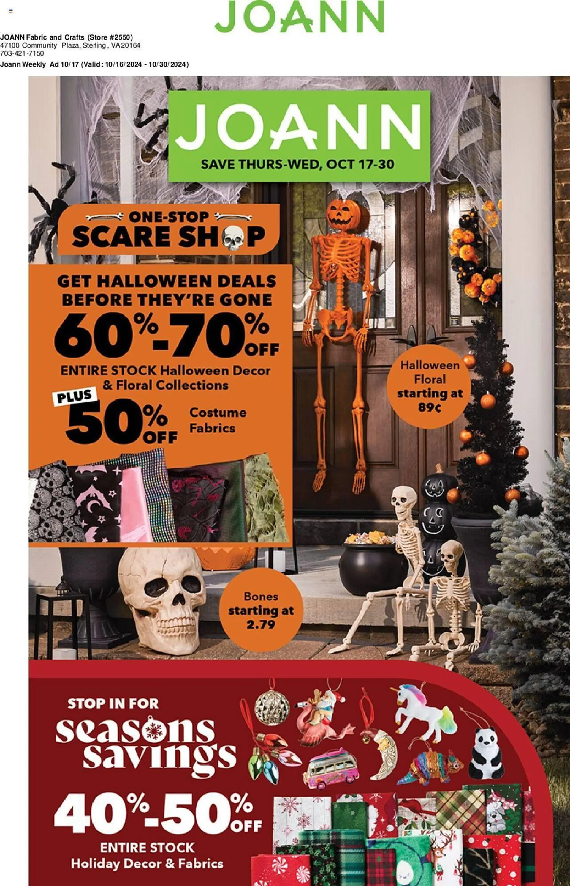 Weekly ad JOANN Weekly Ad from October 16 to October 30 2024 - Page 1