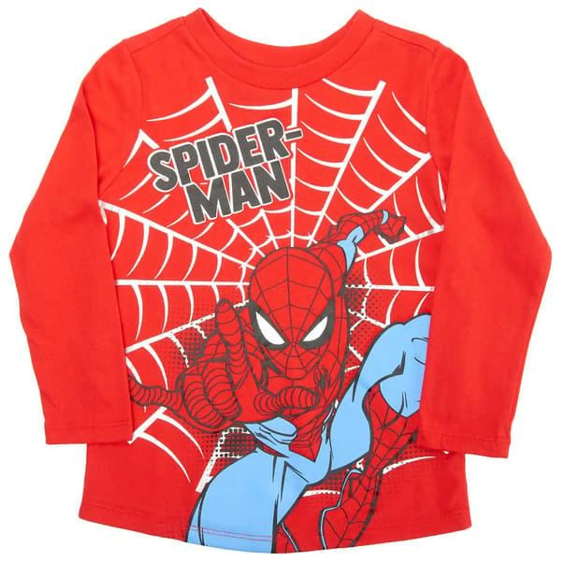 Toddler Boy Marvel Spider-Man Web Solid Long Sleeve Tee