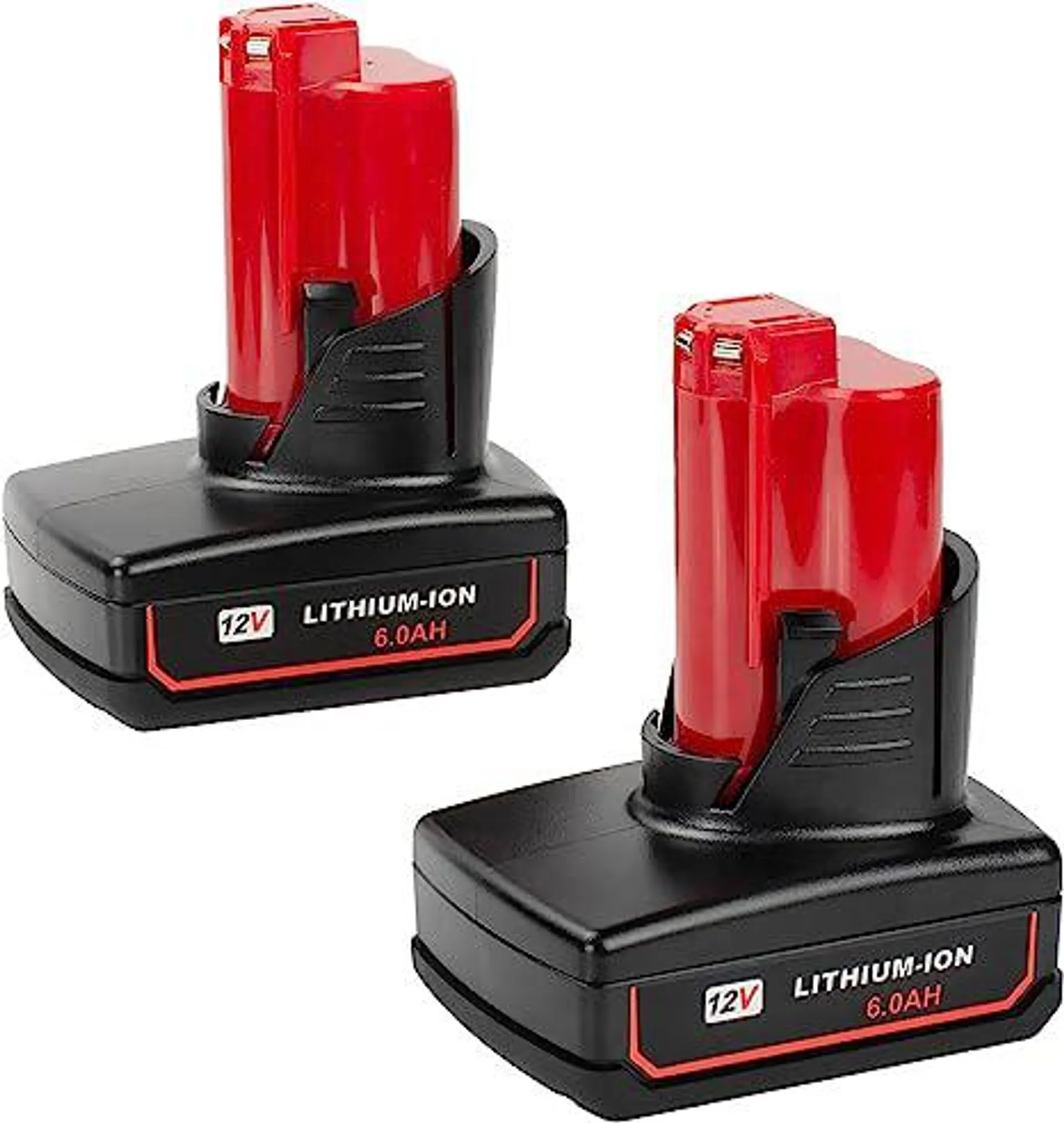 DEWQKI 2 Pack 6000mAh 12V Lithium Ion Replacement Battery Compatible with Milwaukee M12 Battery 48-11-2401 48-11-2402 48-11-2411 48-11-2420 12-Volt Cordless Tools