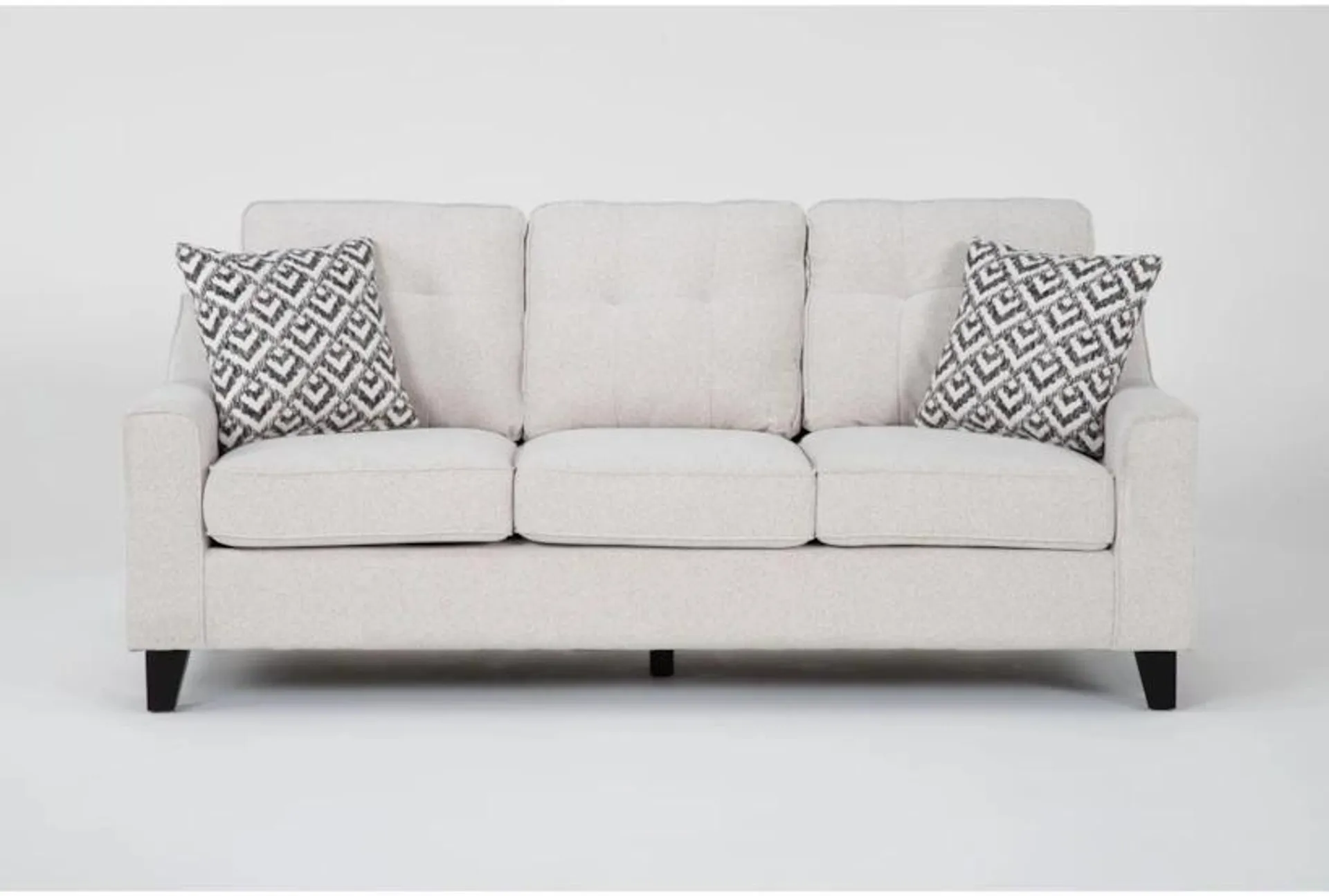Macie Cream White Fabric 80" Sofa | Tufted