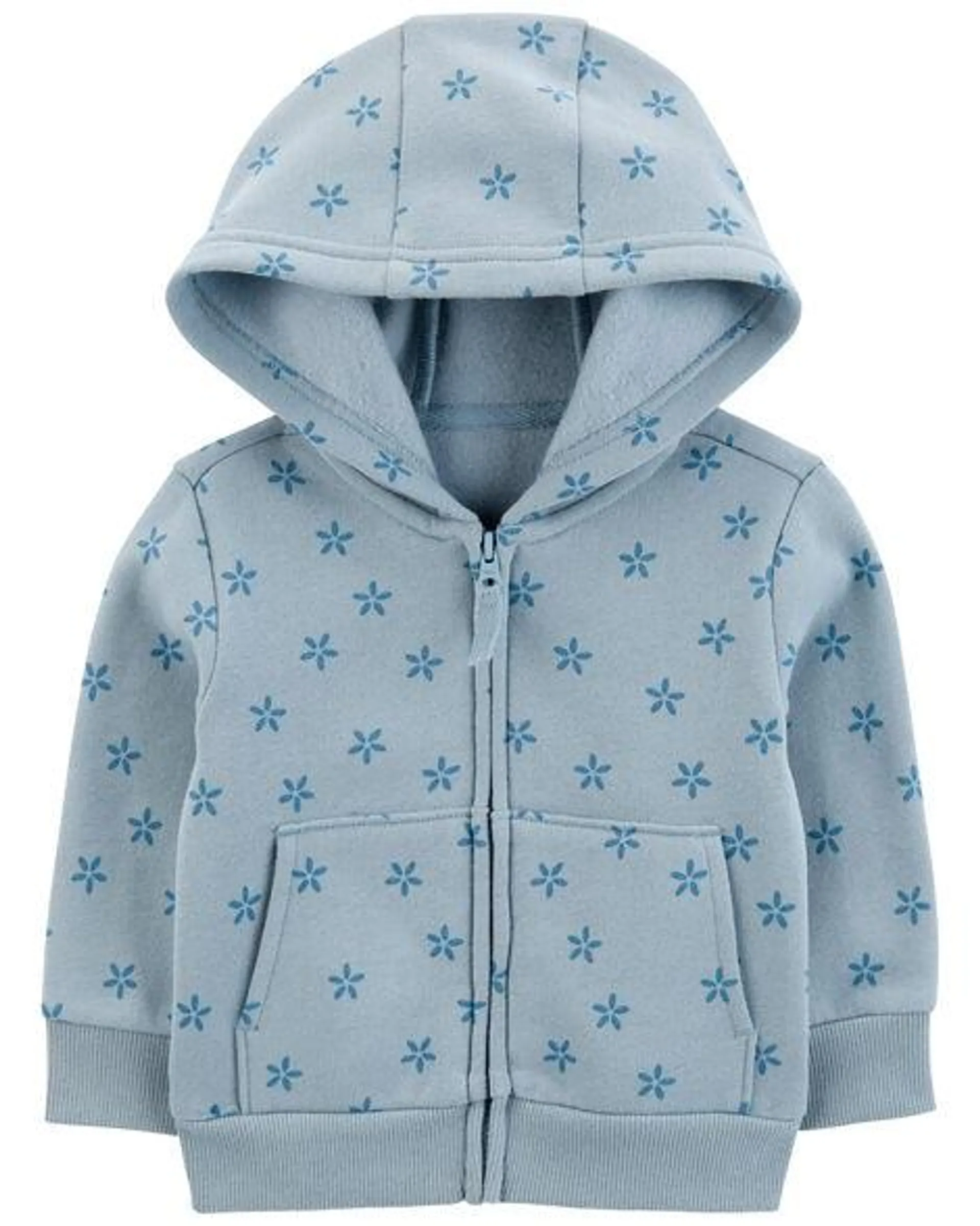 Baby Floral Zip-Up Fleece Hoodie