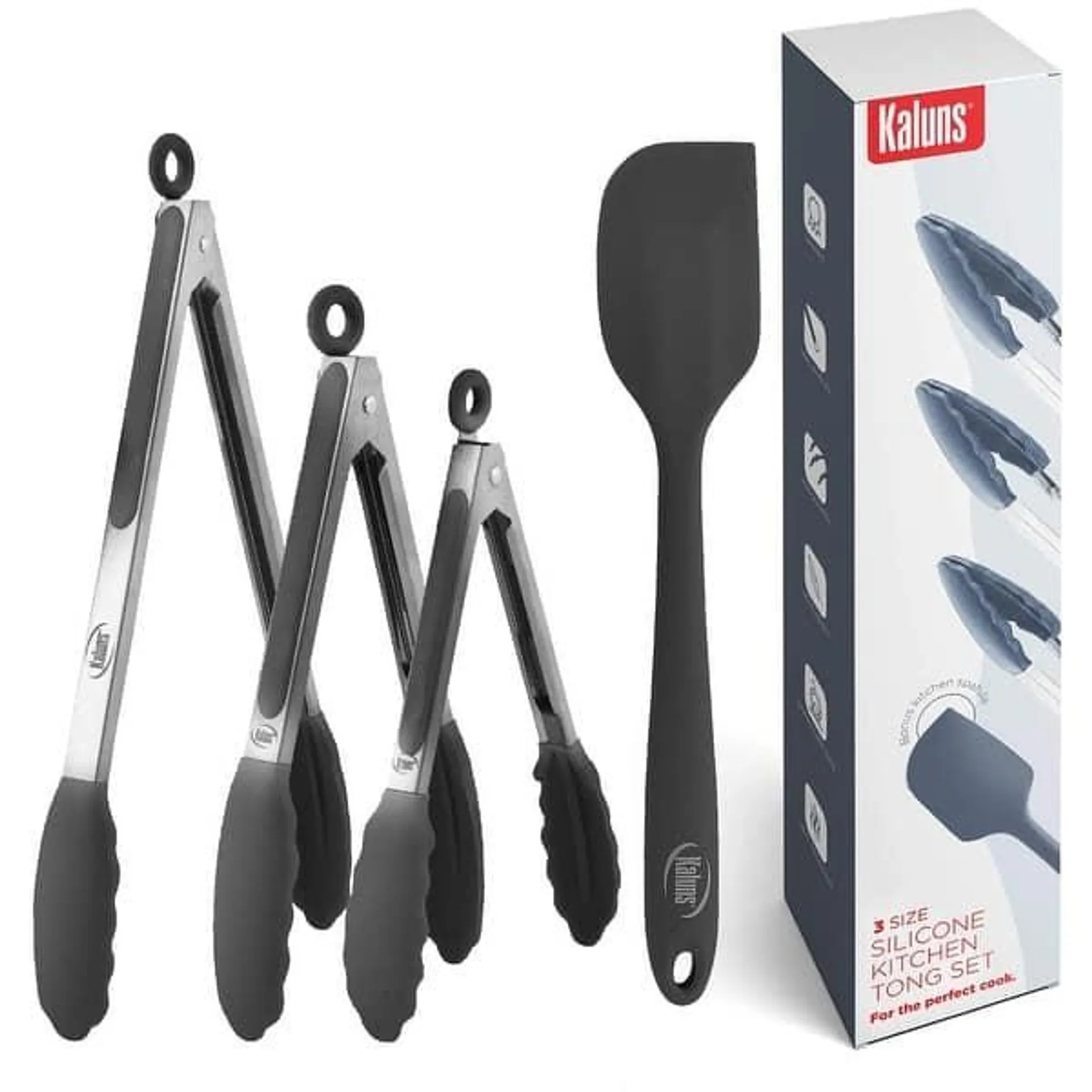 Tong Set, Silicone Tip and Stainless Steel Tongs