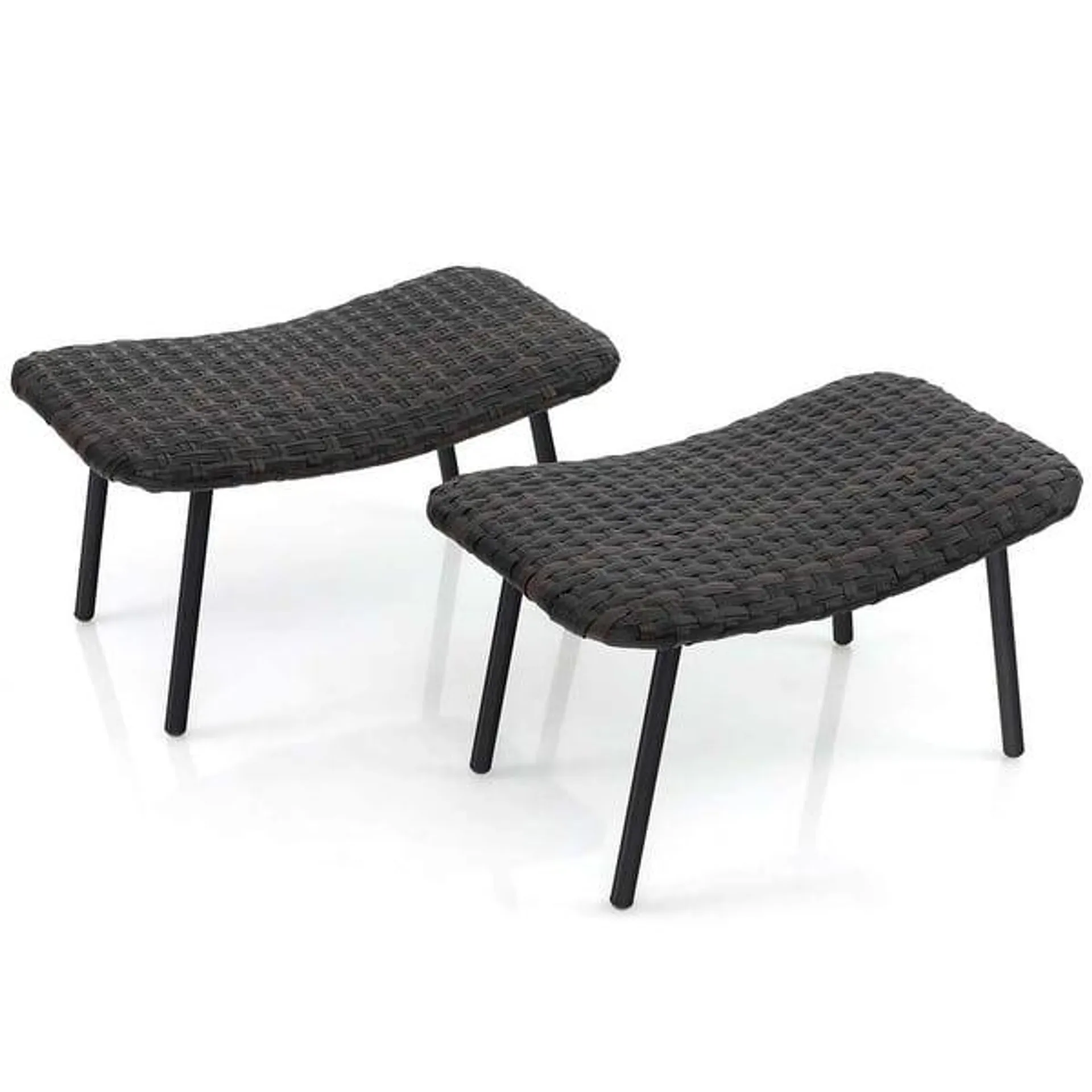 Costway Set of 2 Patio Rattan Ottoman with Padded Quick Dry Foam & - See Details