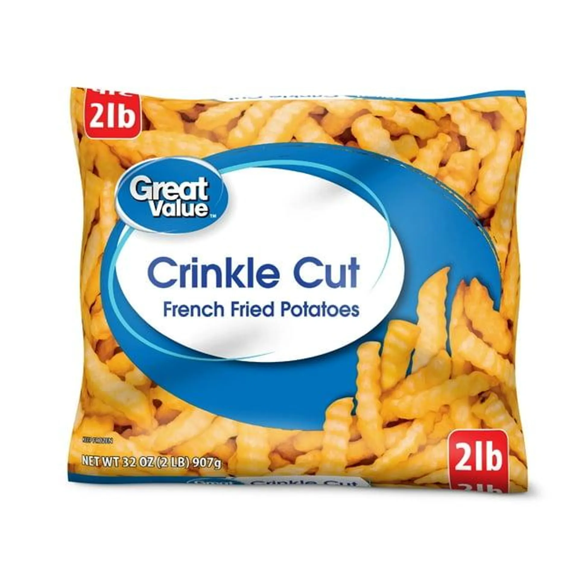 Great Value Crinkle Cut French Fried Potatoes, 32 oz Bag (Frozen)