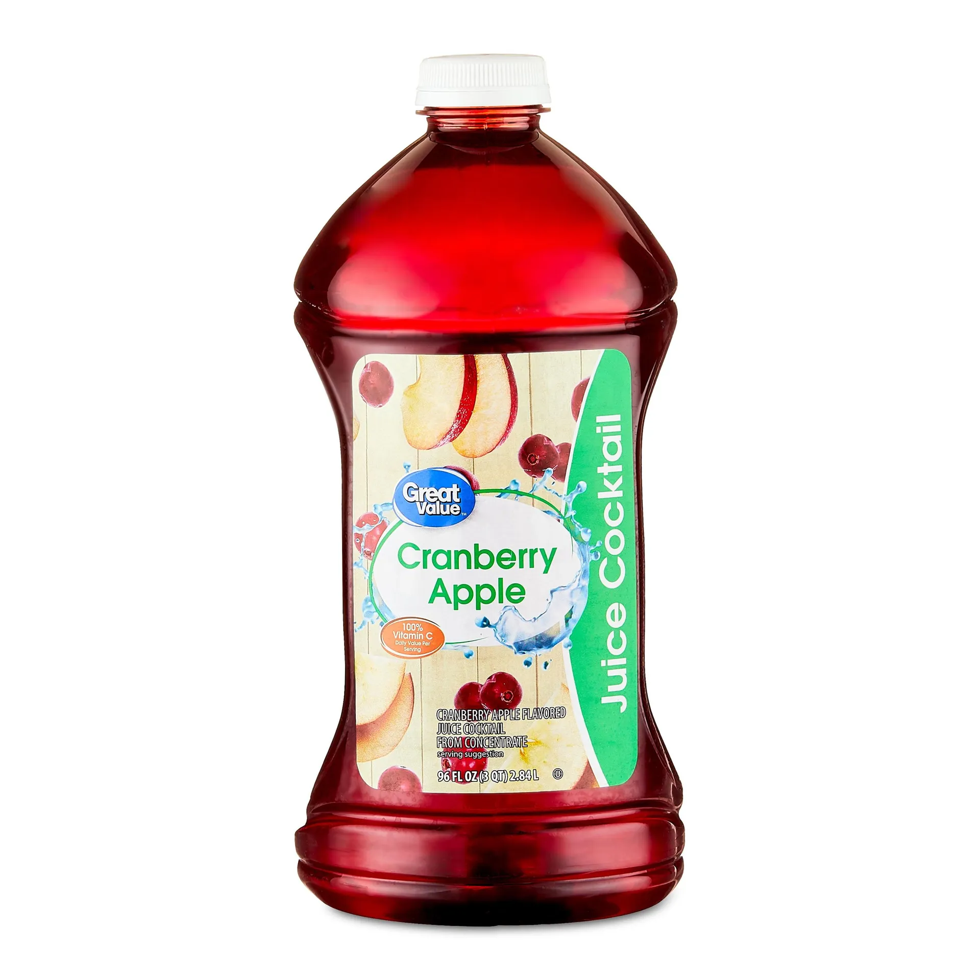 Great Value Cranberry Apple Juice Cocktail, 96 fl oz