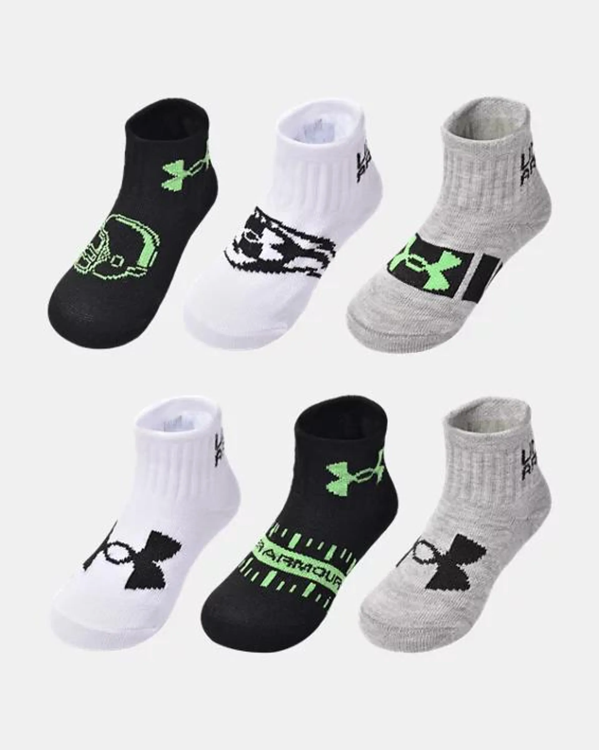 Boys' Infant-Toddler UA Essential Football 6-Pack Quarter Socks