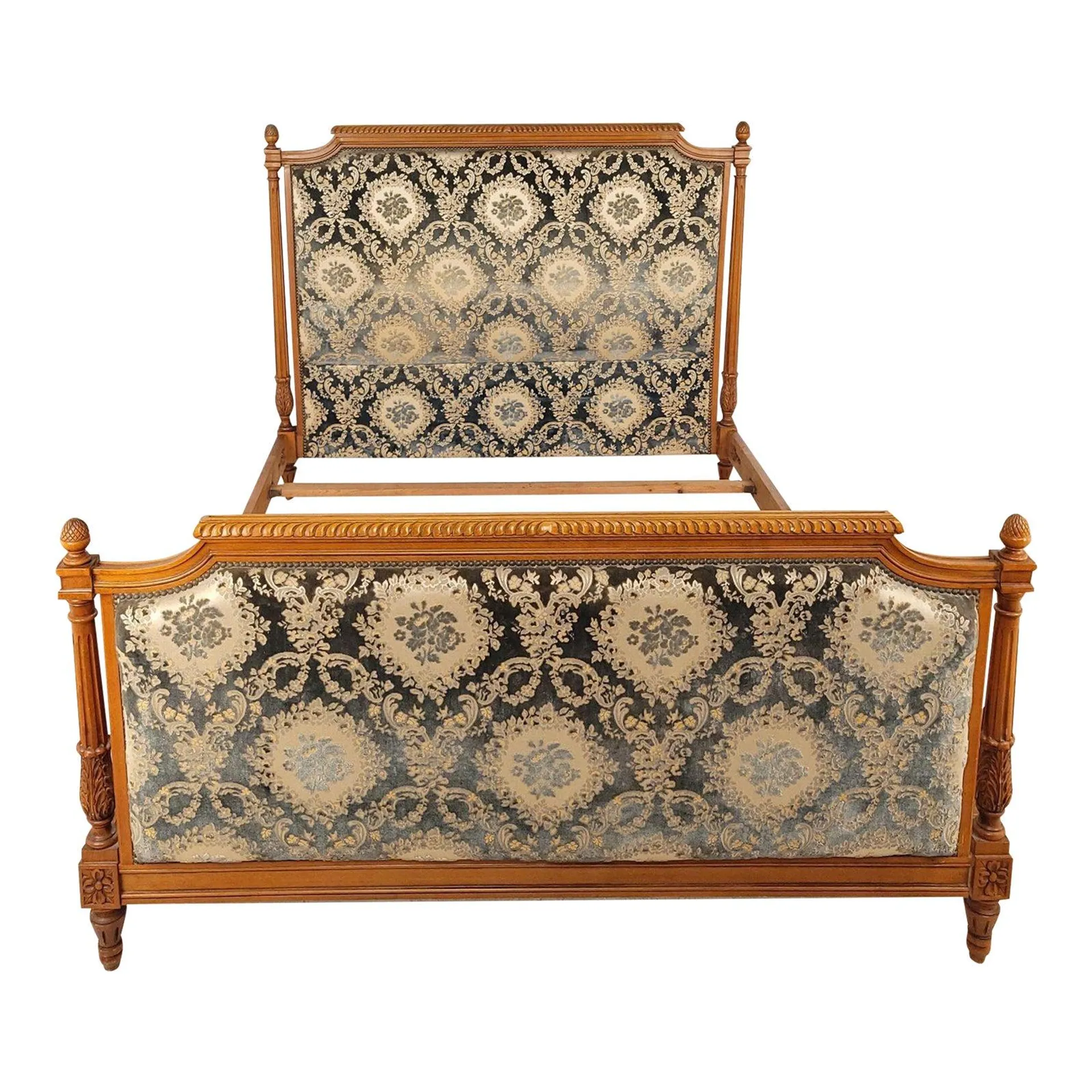 Napoleon III Carved Beechwood Louis XVI Style Bed, France Circa 1880