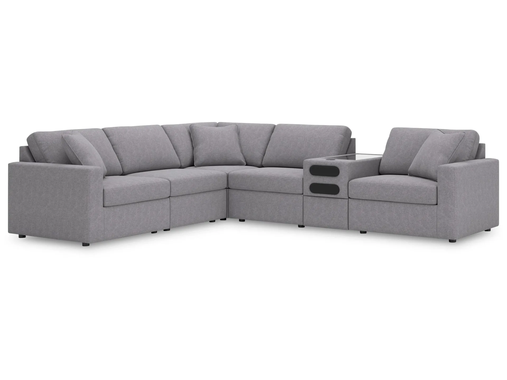 Modmax 6-Piece Modular Performance Fabric Sectional with Audio Console