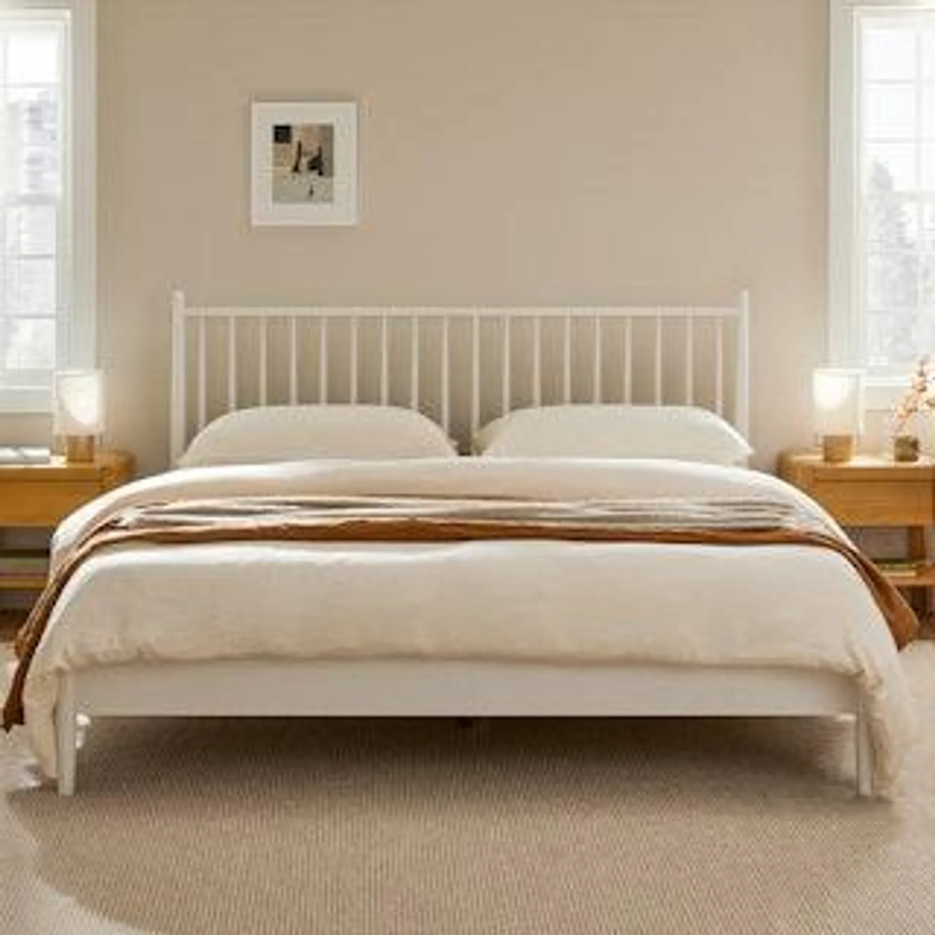 Lenia King Bed - White