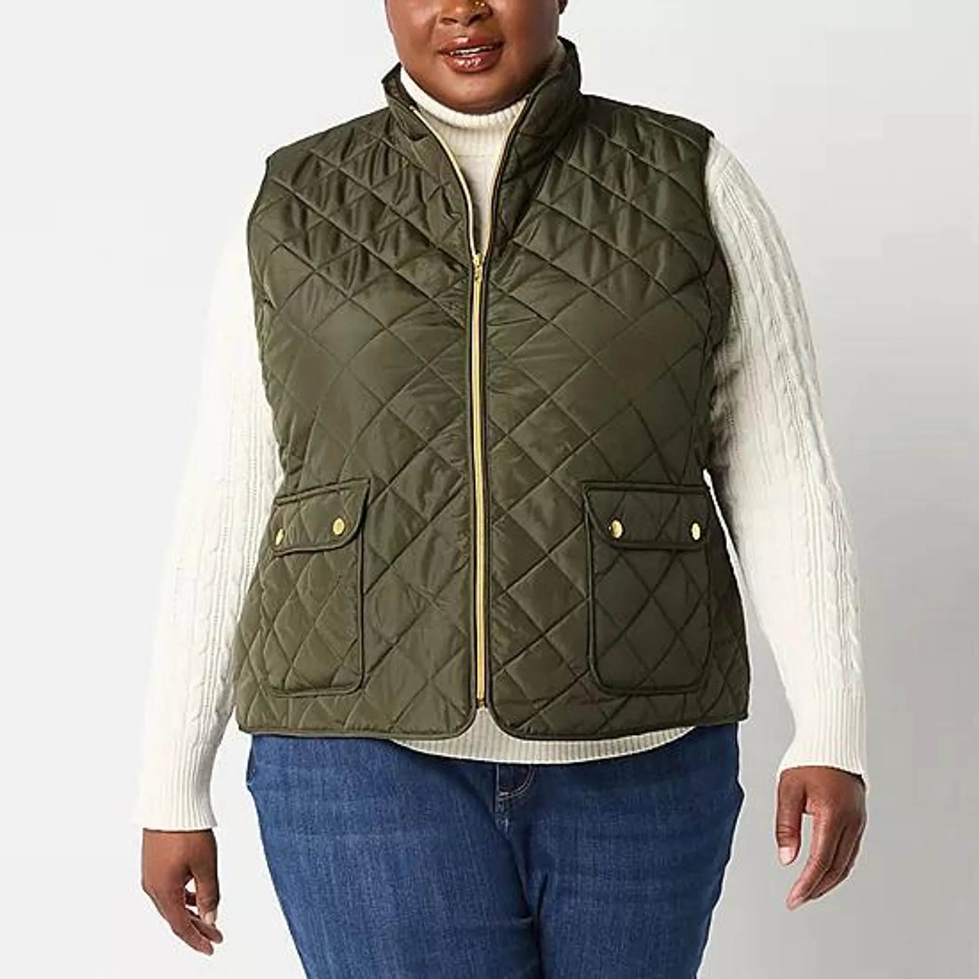 St. John's Bay Womens Quilted Vest Plus