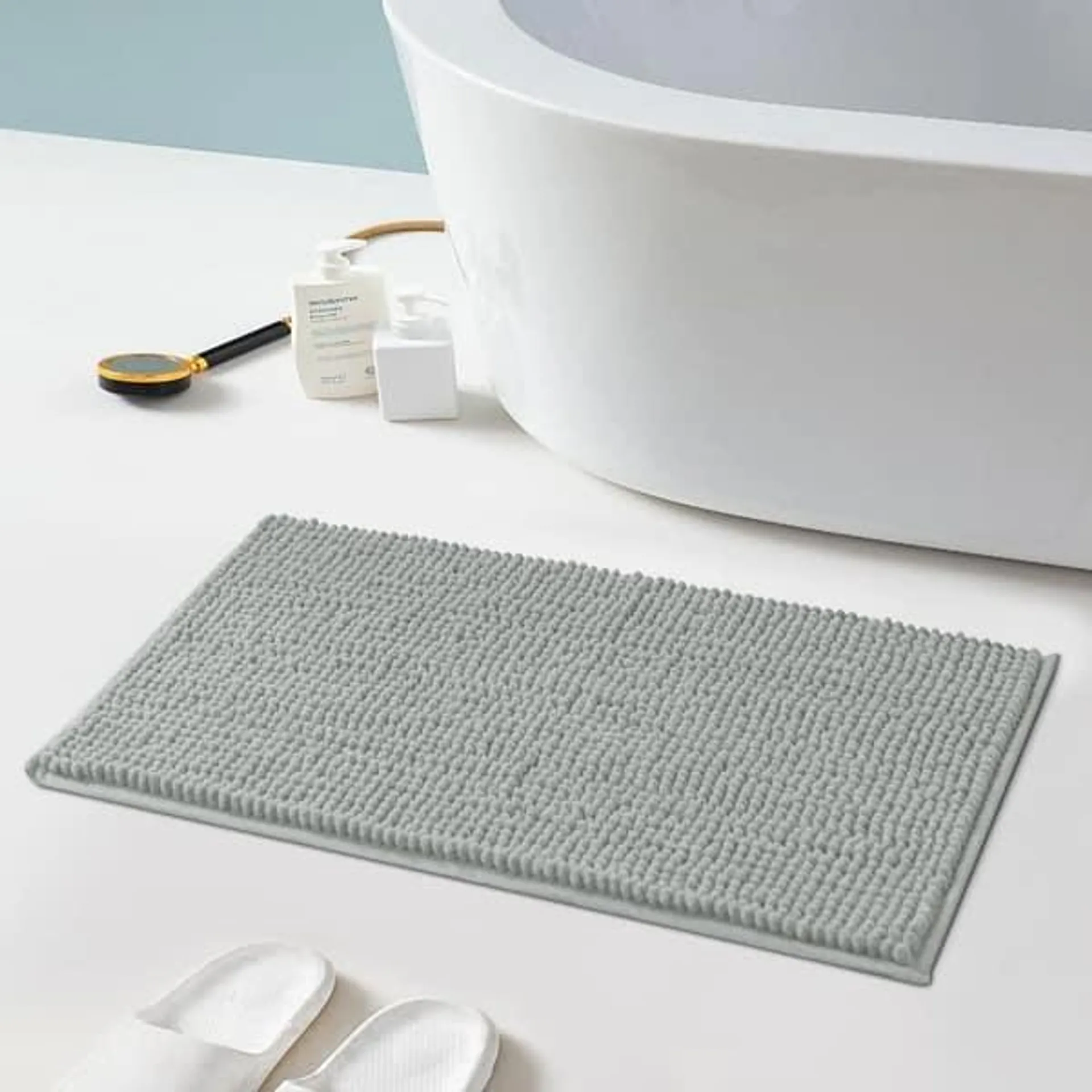 Subrtex Luxury Chenille Bath Rugs Soft Bathroom Mats