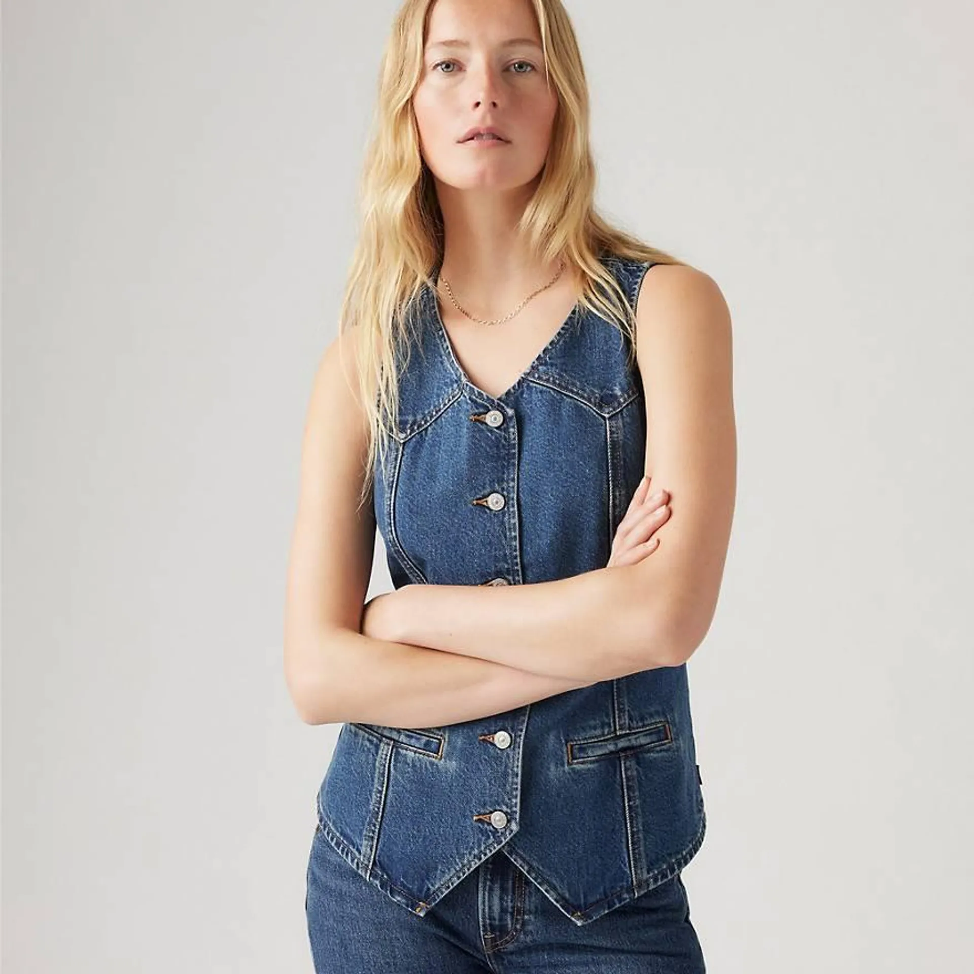 Longline Denim Vest