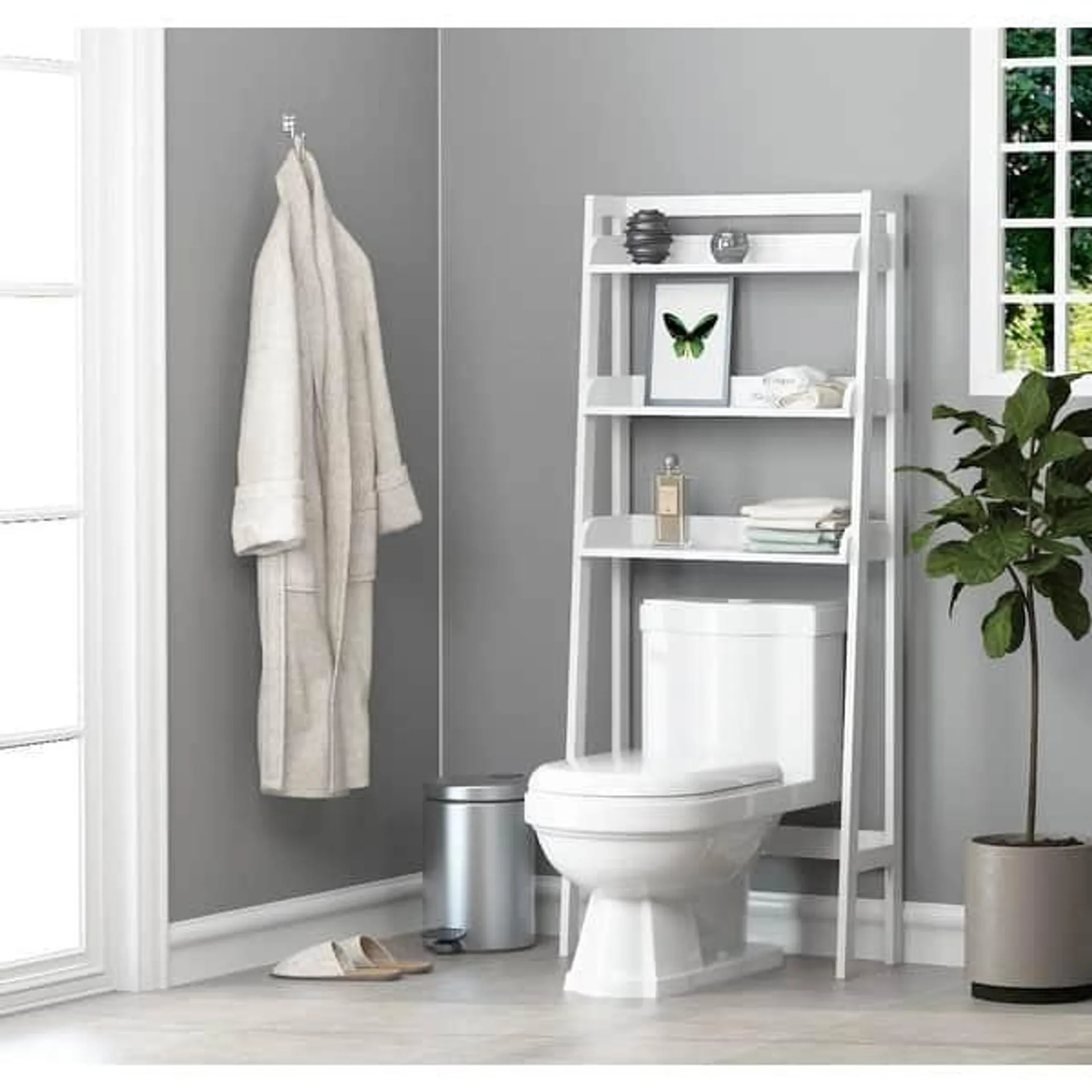 UTEX 3-Shelf Bathroom Organizer Over The Toilet, Bathroom Spacesaver,Collection Spacesaver