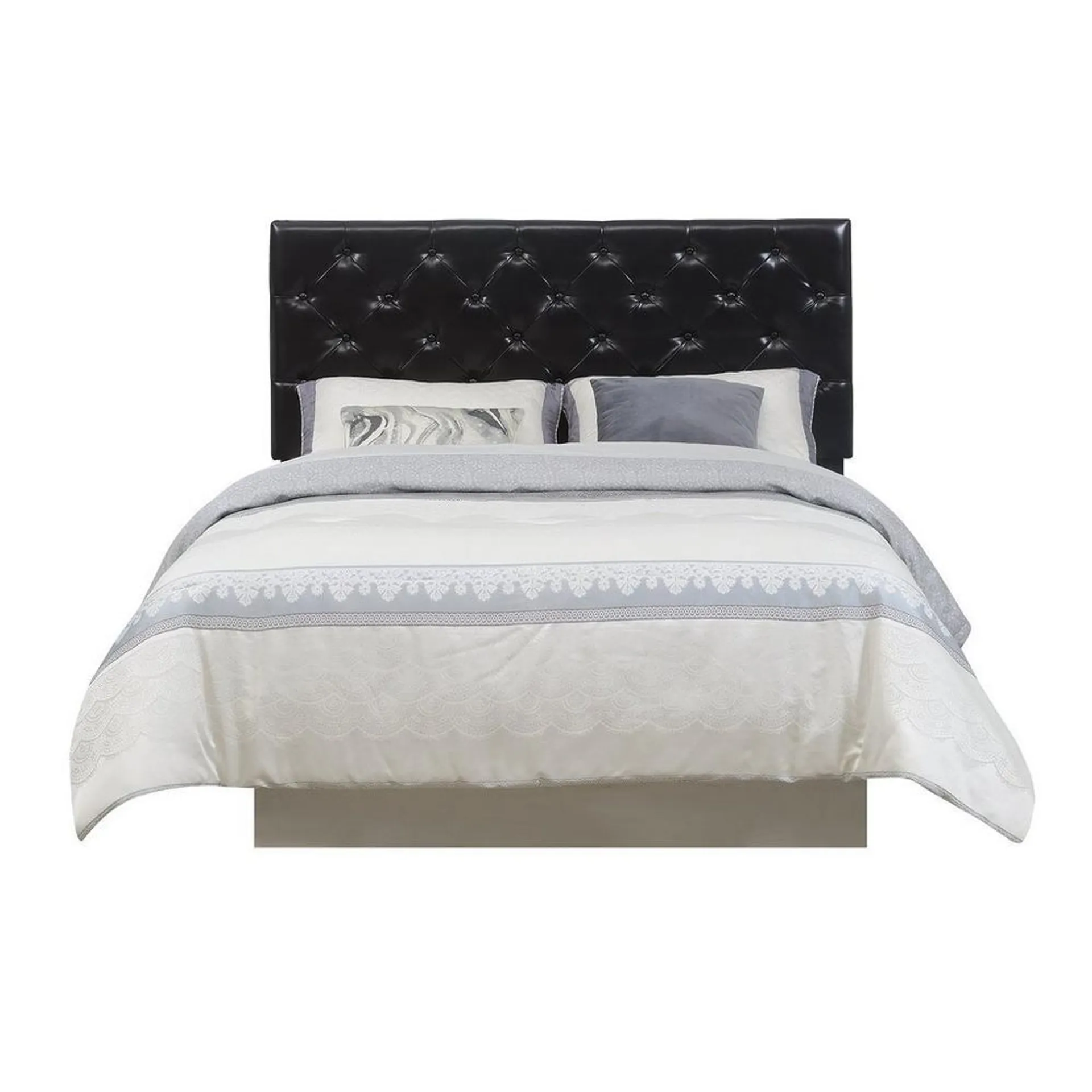 Kassel Queen Headboard w/ 12" Tight Top Upland Premium Firm Mattress & Foundation & Protective Cases