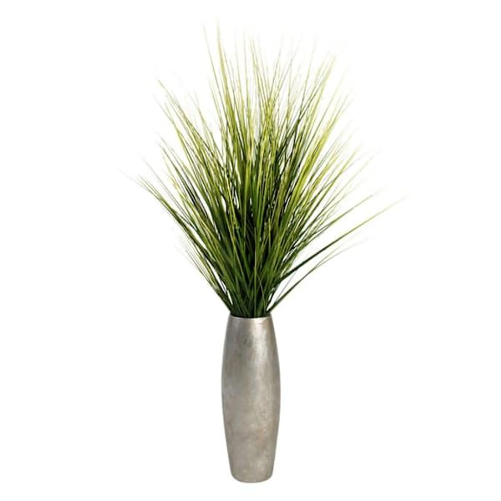 Natural Grass Bundle with Silver Planter, 46"