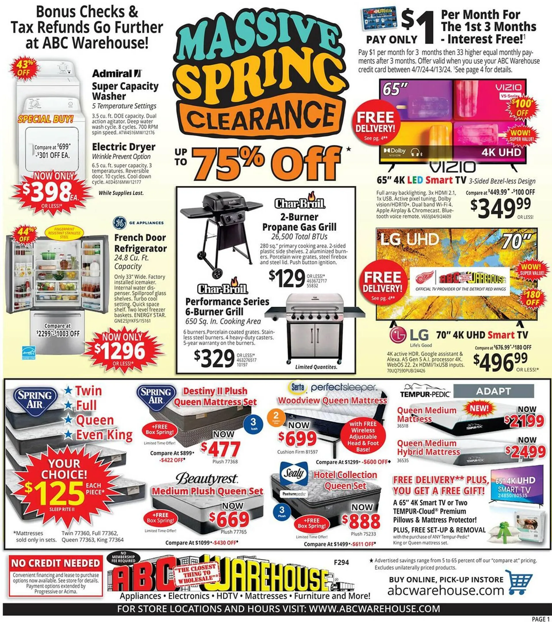 Weekly ad ABC Warehouse Weekly Ad from April 7 to April 13 2024 - Page 1