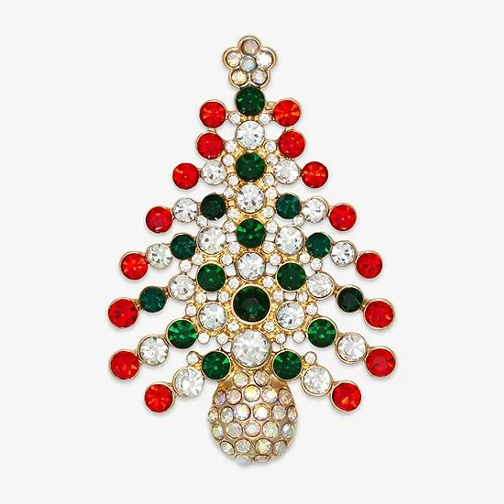 Mixit Christmas Tree Cubic Zirconia Pin