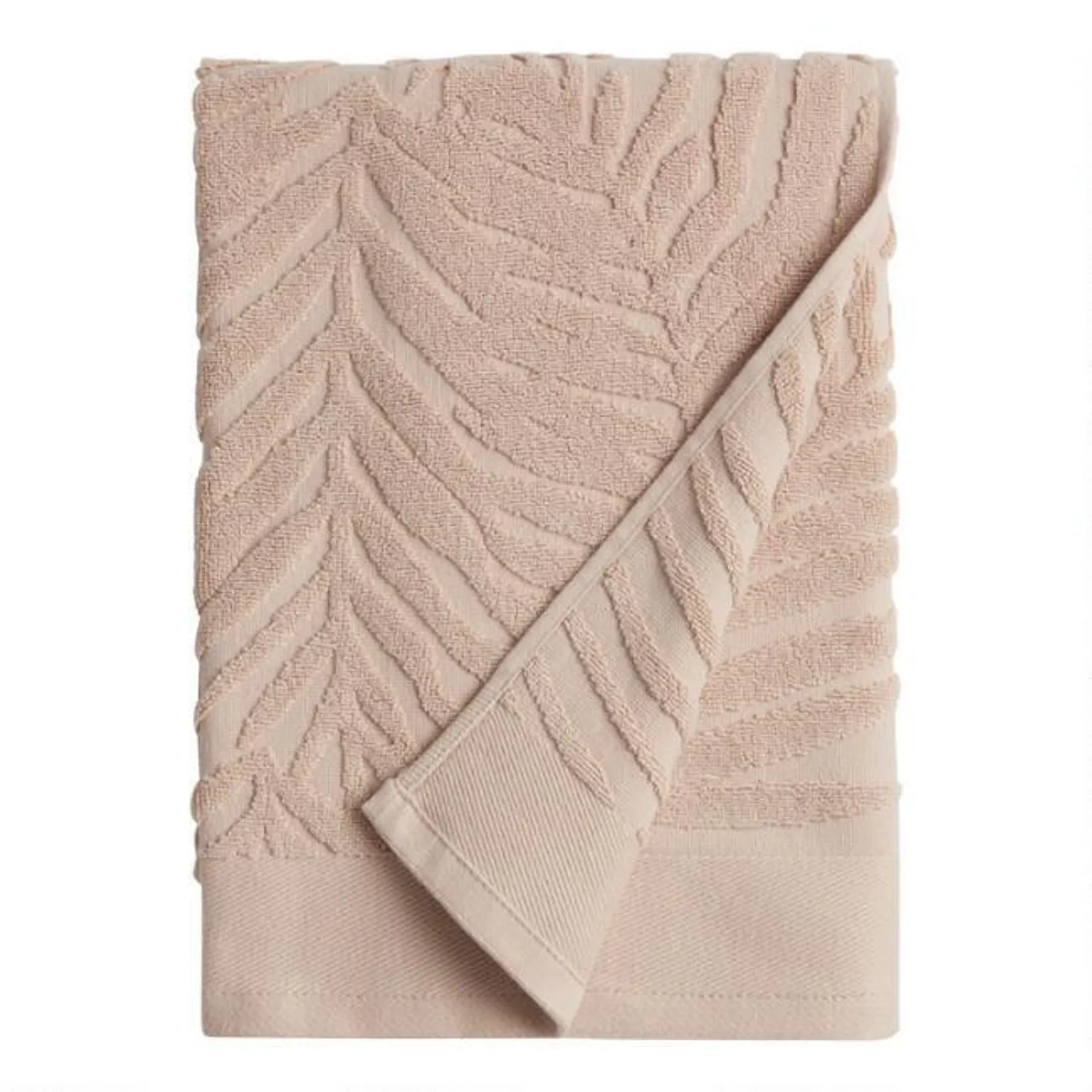 Sand Sculpted Palm Leaf Bath Towel