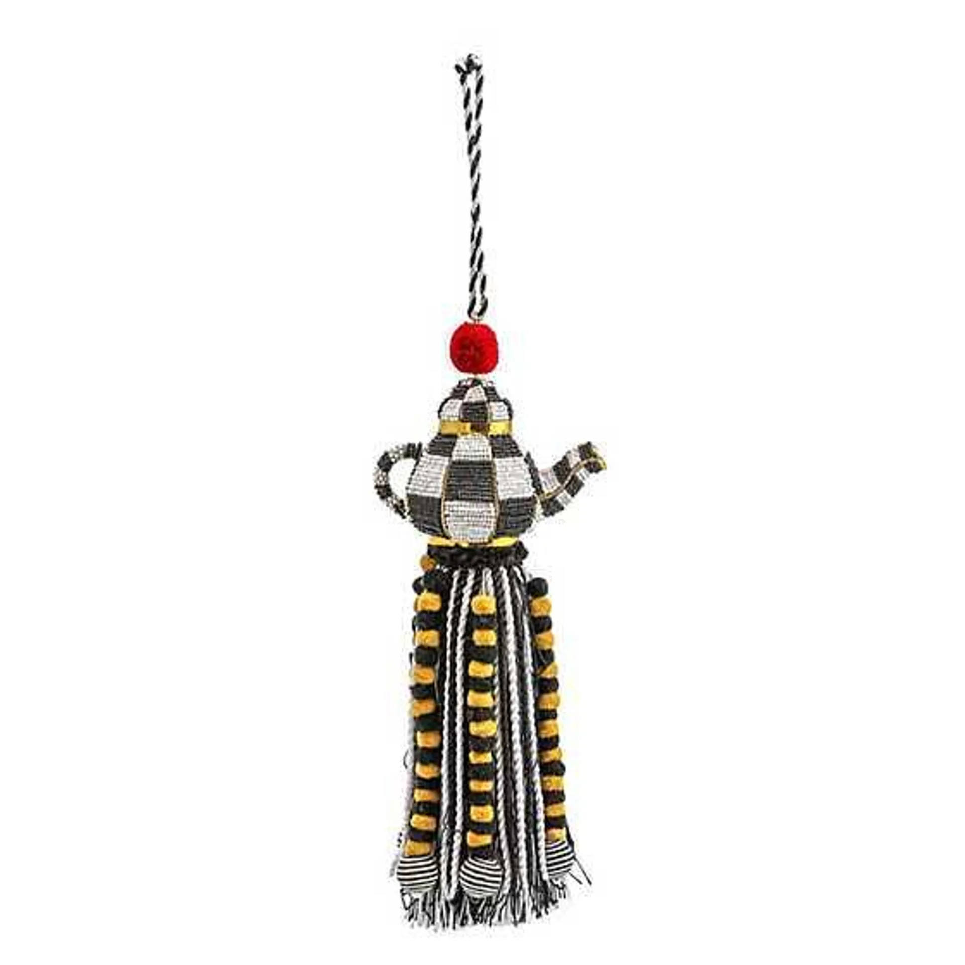 Courtly Check Tea Kettle Beaded Tassel