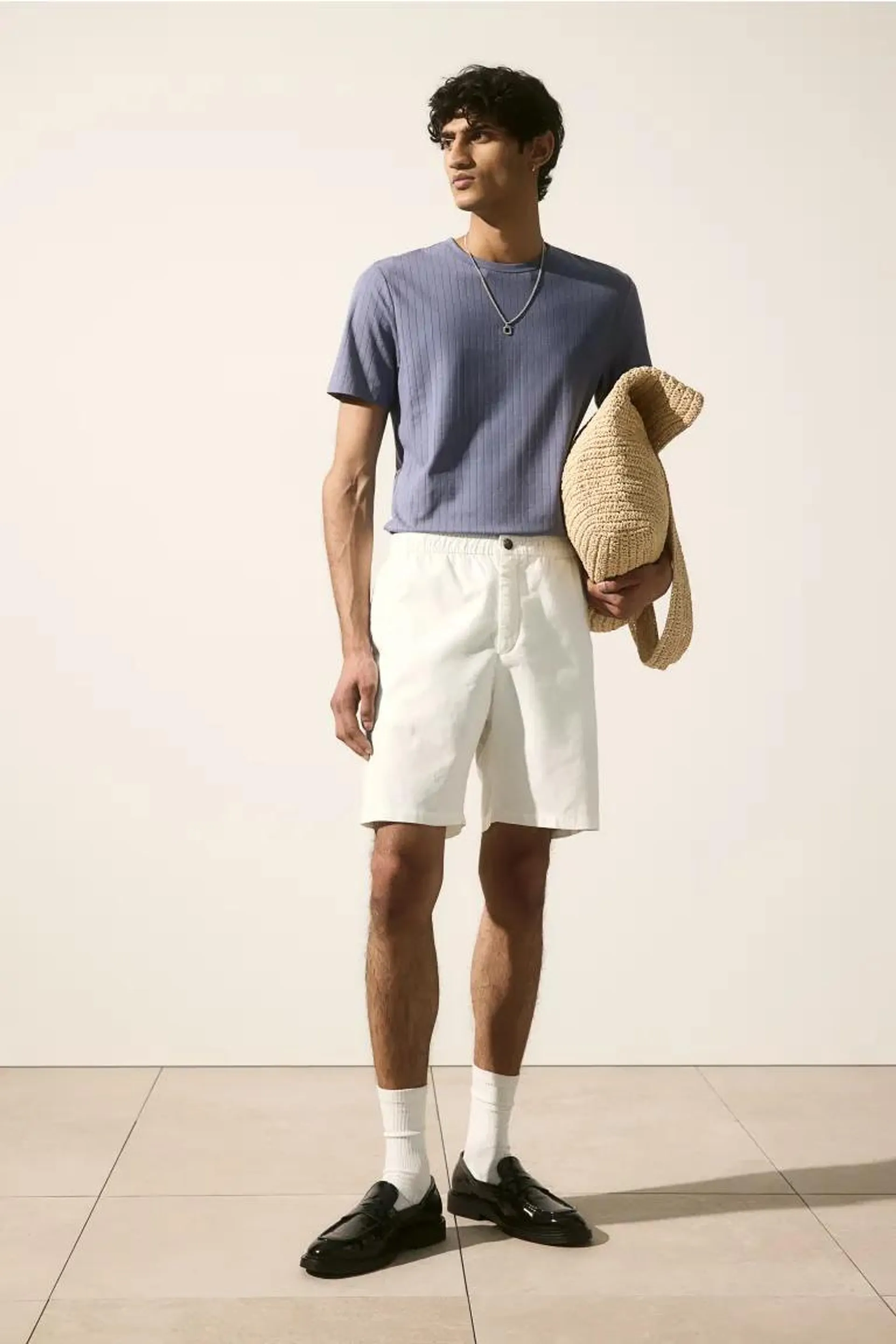 Regular Fit Linen-blend Shorts