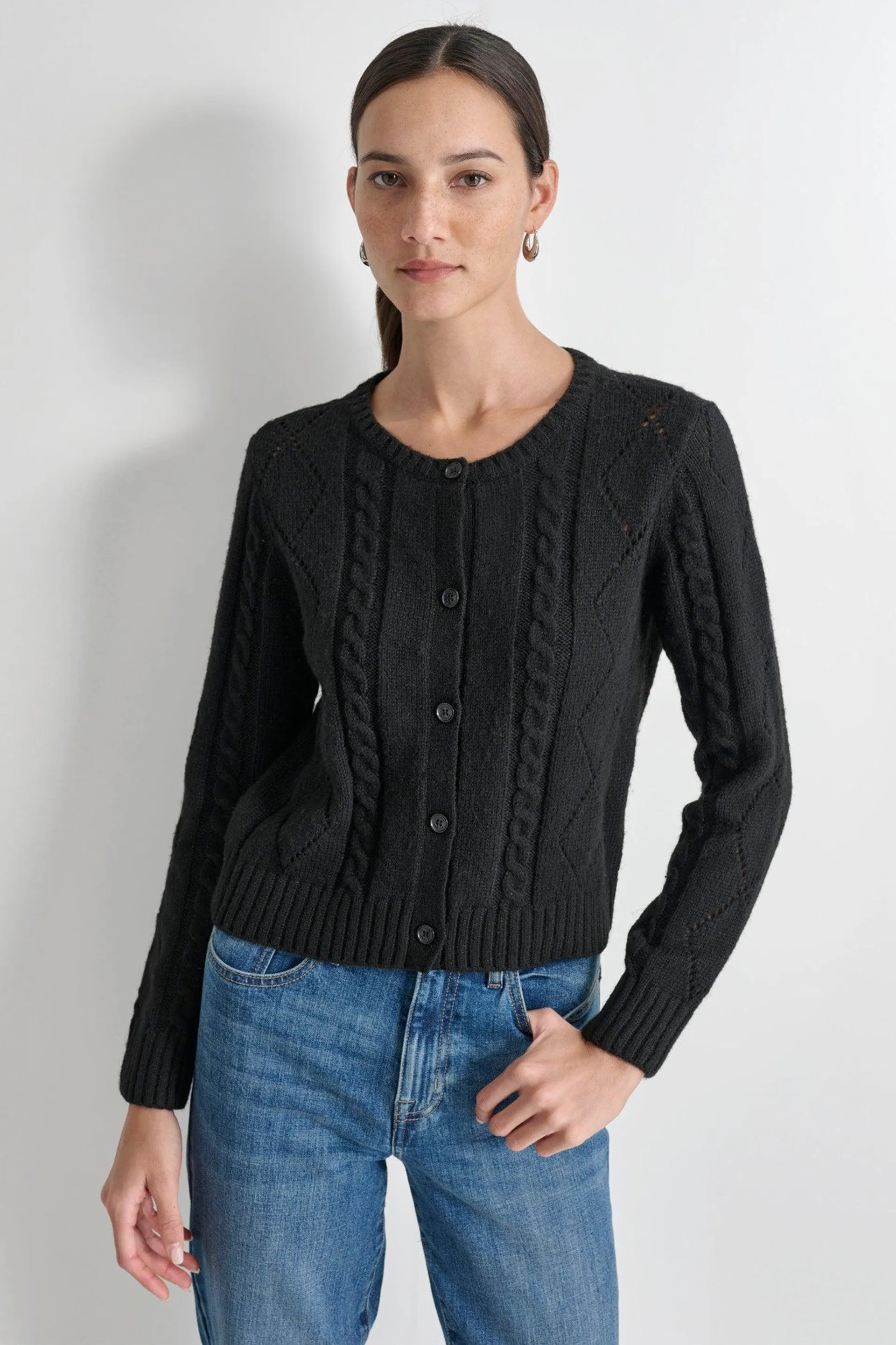 DIAMOND POINTELLE CARDIGAN