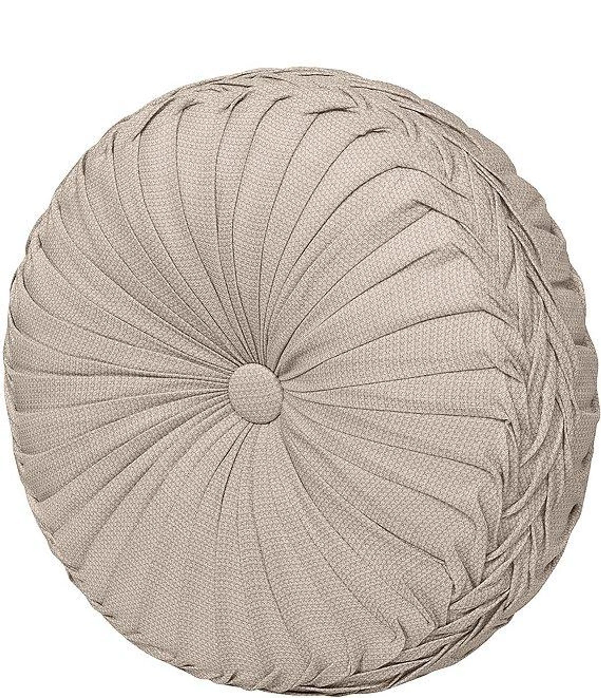 Captiva Button-Tufted Braided Detail Satin Tufted Round Pillow