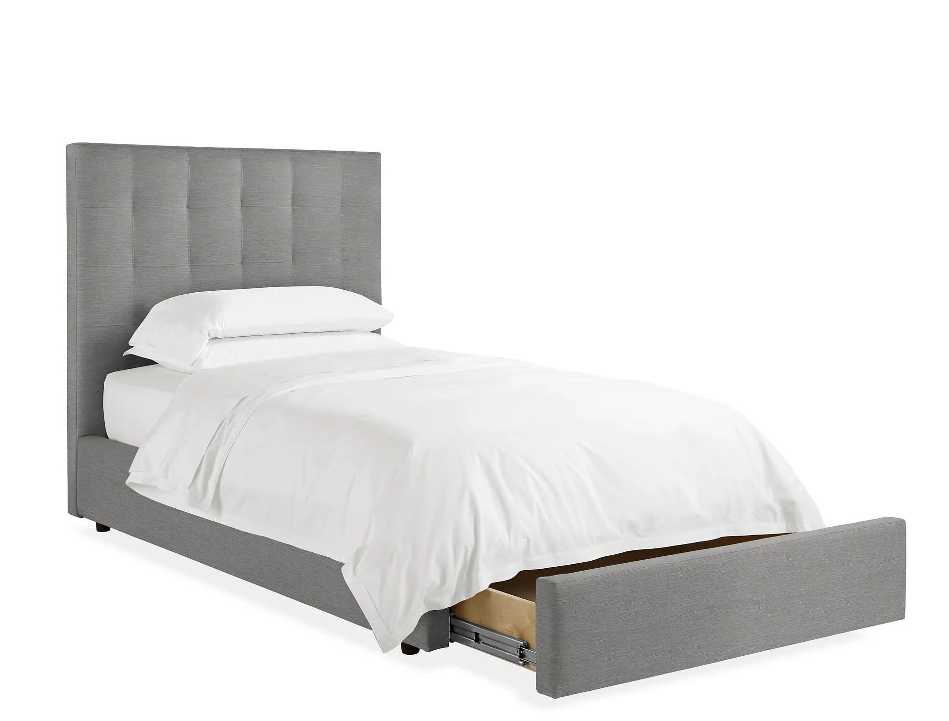 Avery Twin 48" Headboard Storage Bed in Destin Cement