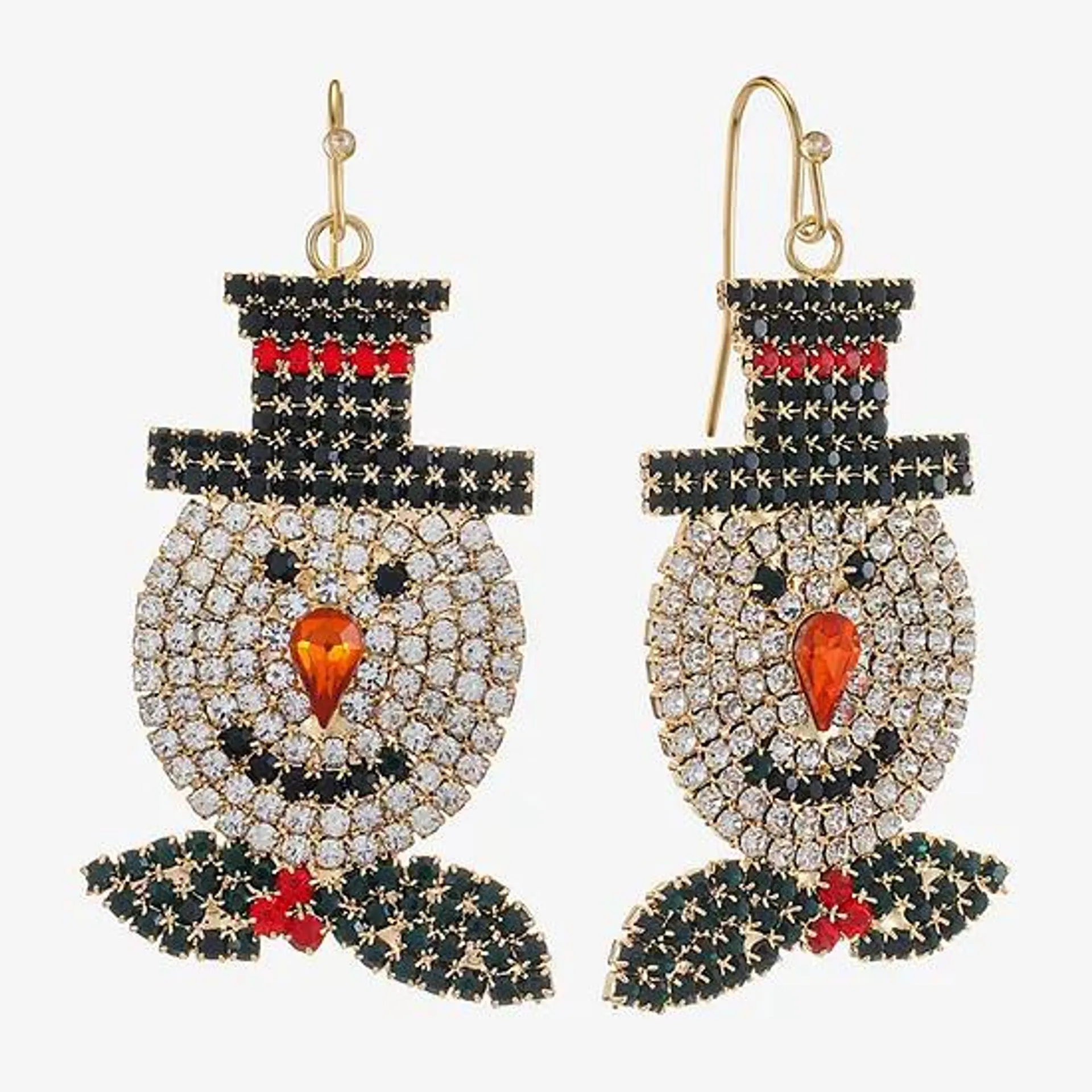 Bijoux Bar Pave Snowman Drop Earrings