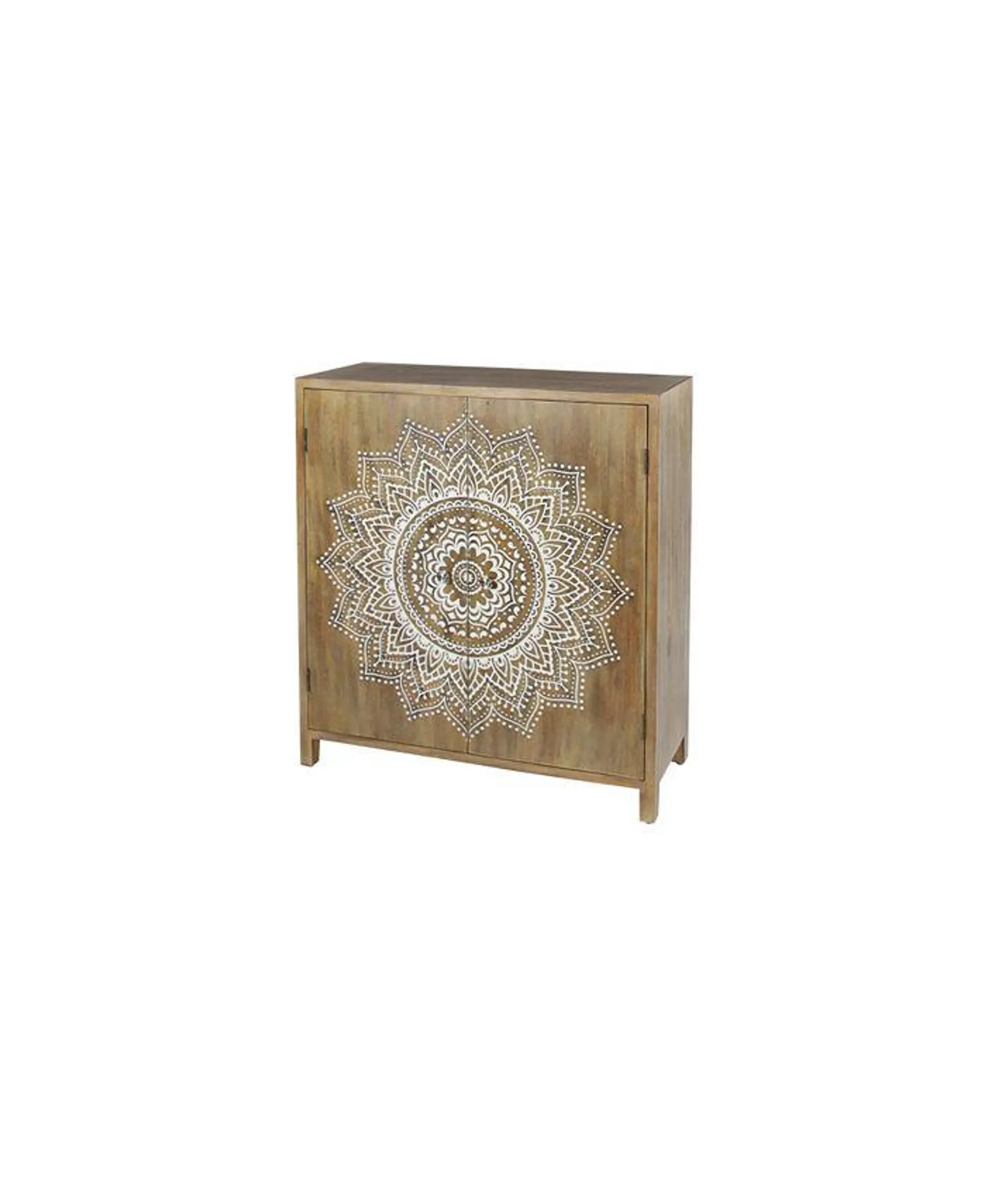 Wood Boho Style Cabinet