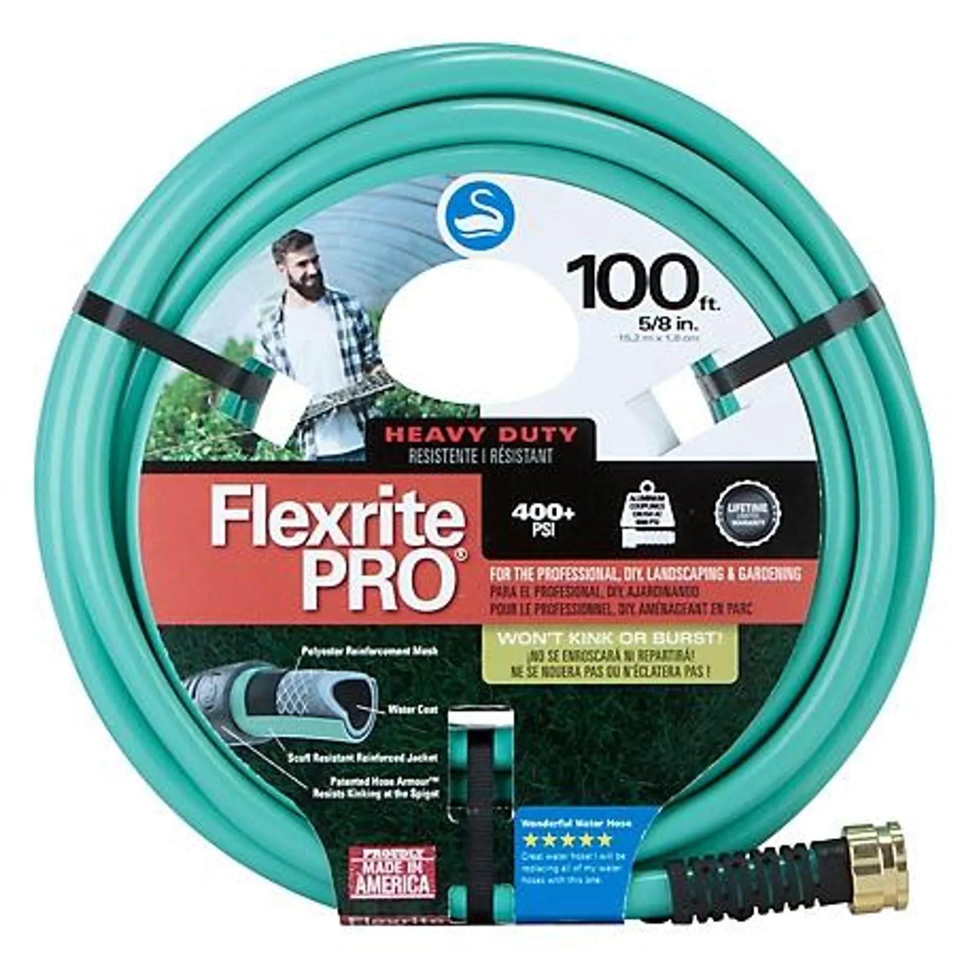 Swan 5/8 in. x 100 ft. FlexritePRO Heavy-Duty Garden Hose