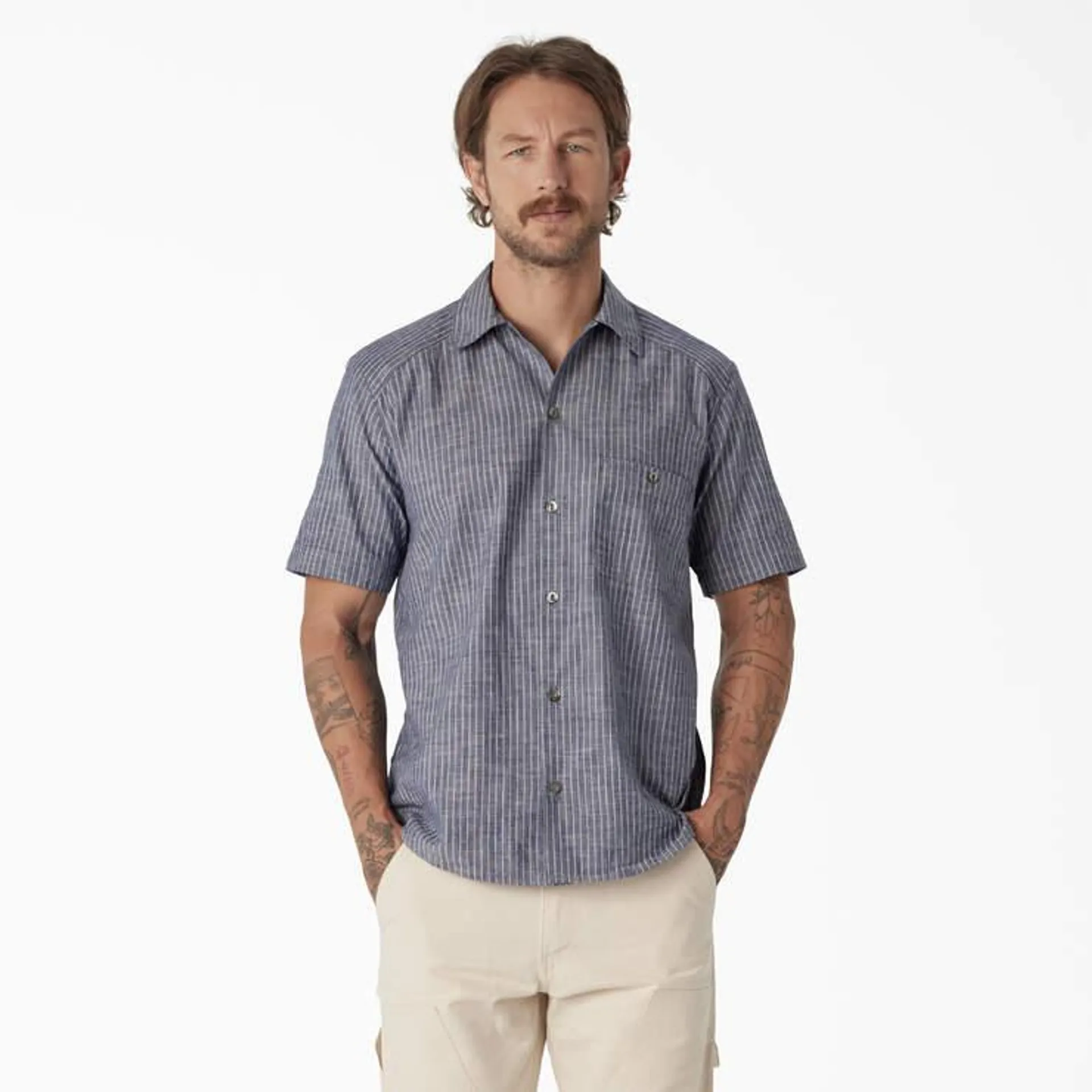 Dickies 1922 Short Sleeve Striped Chambray Shirt