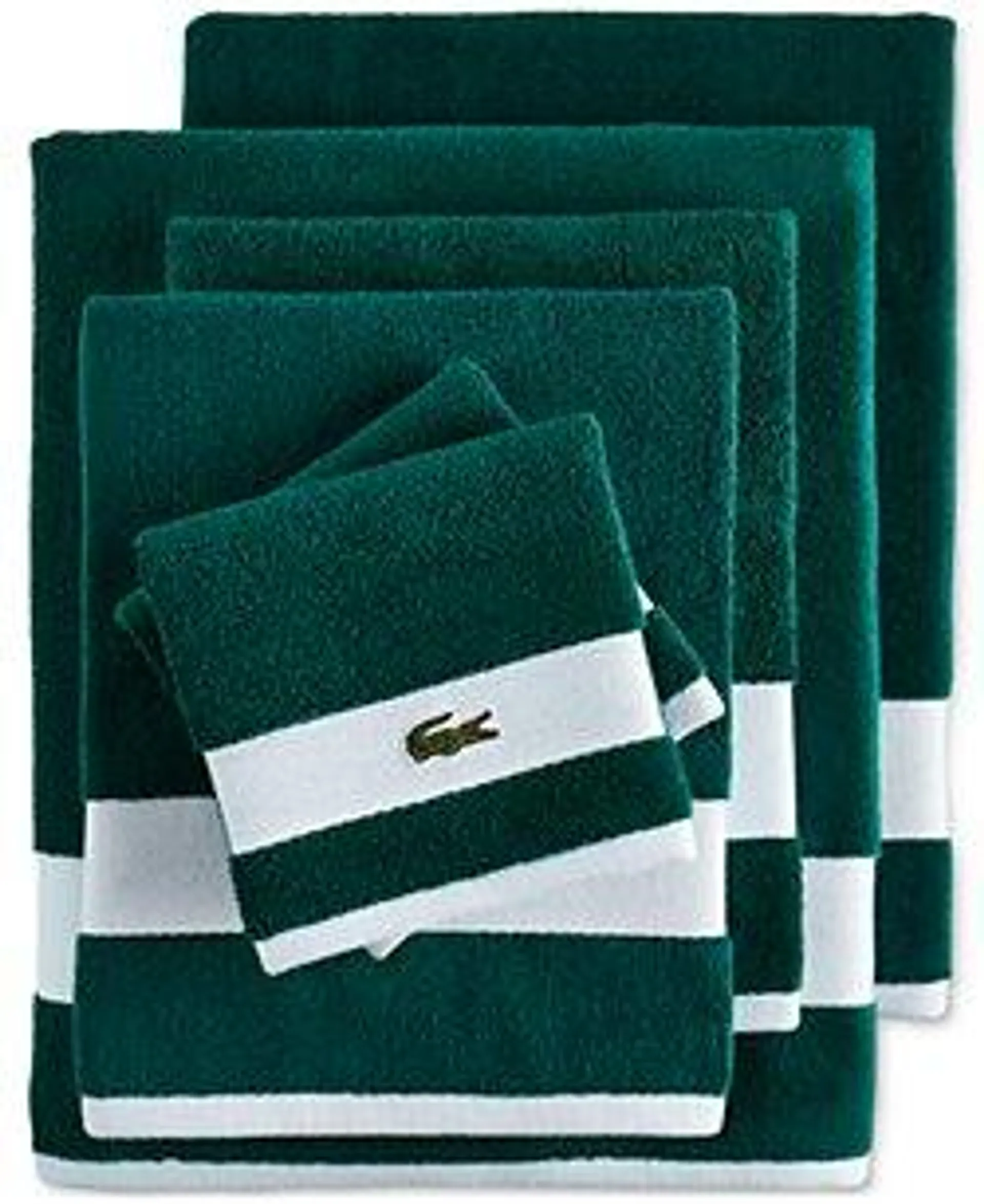 Lacoste Heritage Sport Stripe Logo Cotton 6-Pc. Bath Towel Set