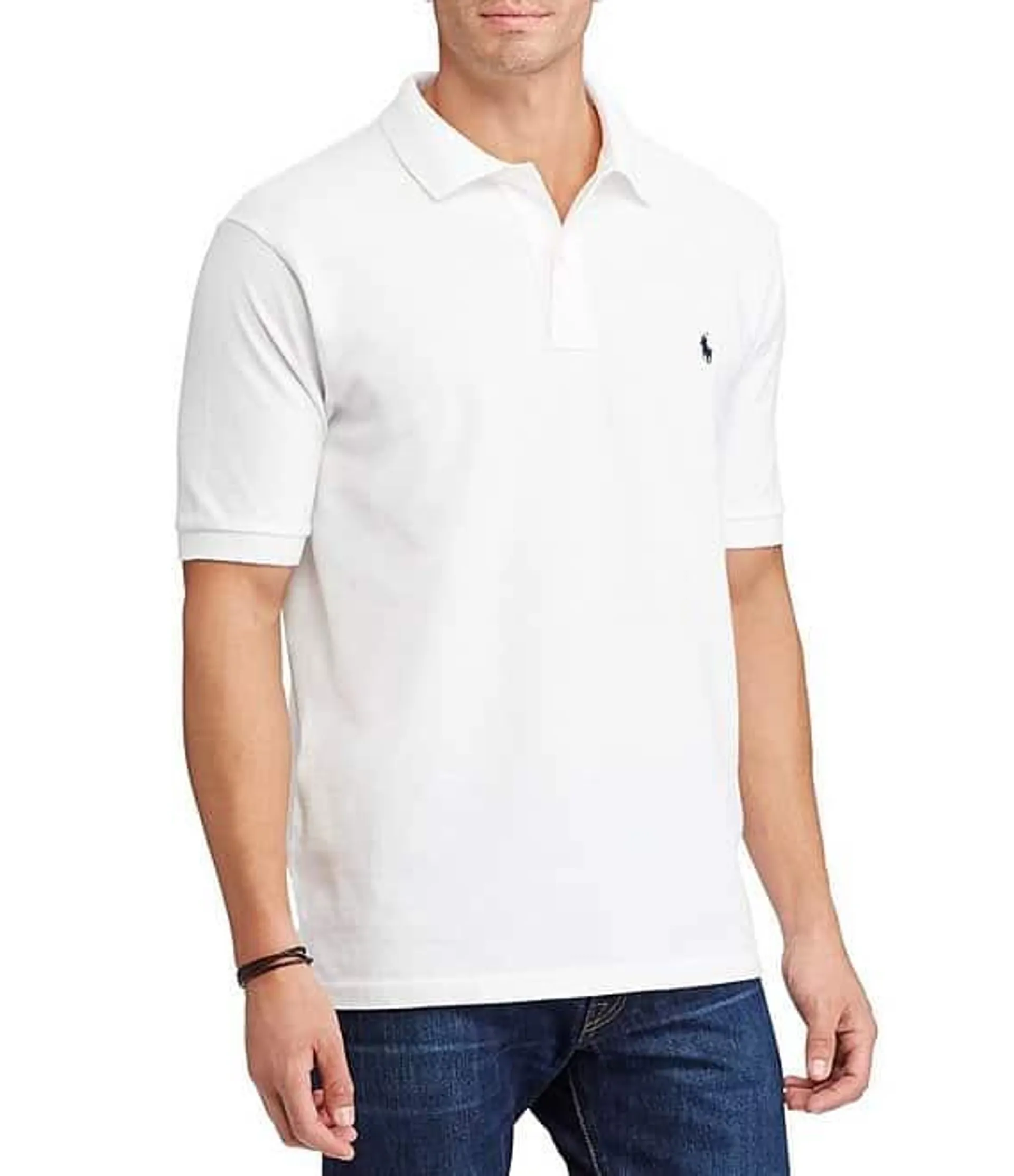 Big & Tall Classic Fit Solid Cotton Mesh Polo Shirt