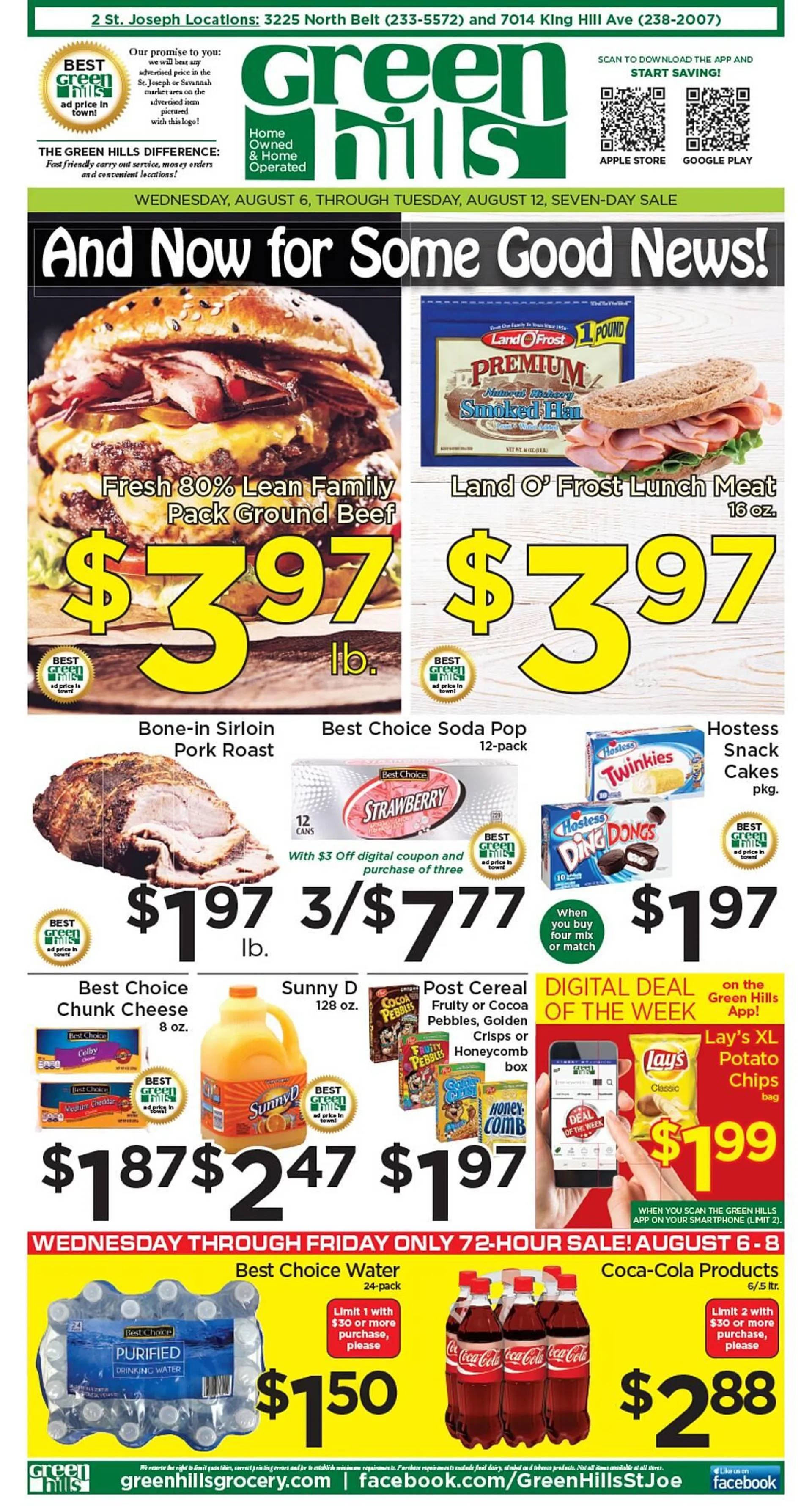 Weekly ad Green Hills Grocery ad from August 6 to August 12 2025 - Page 1