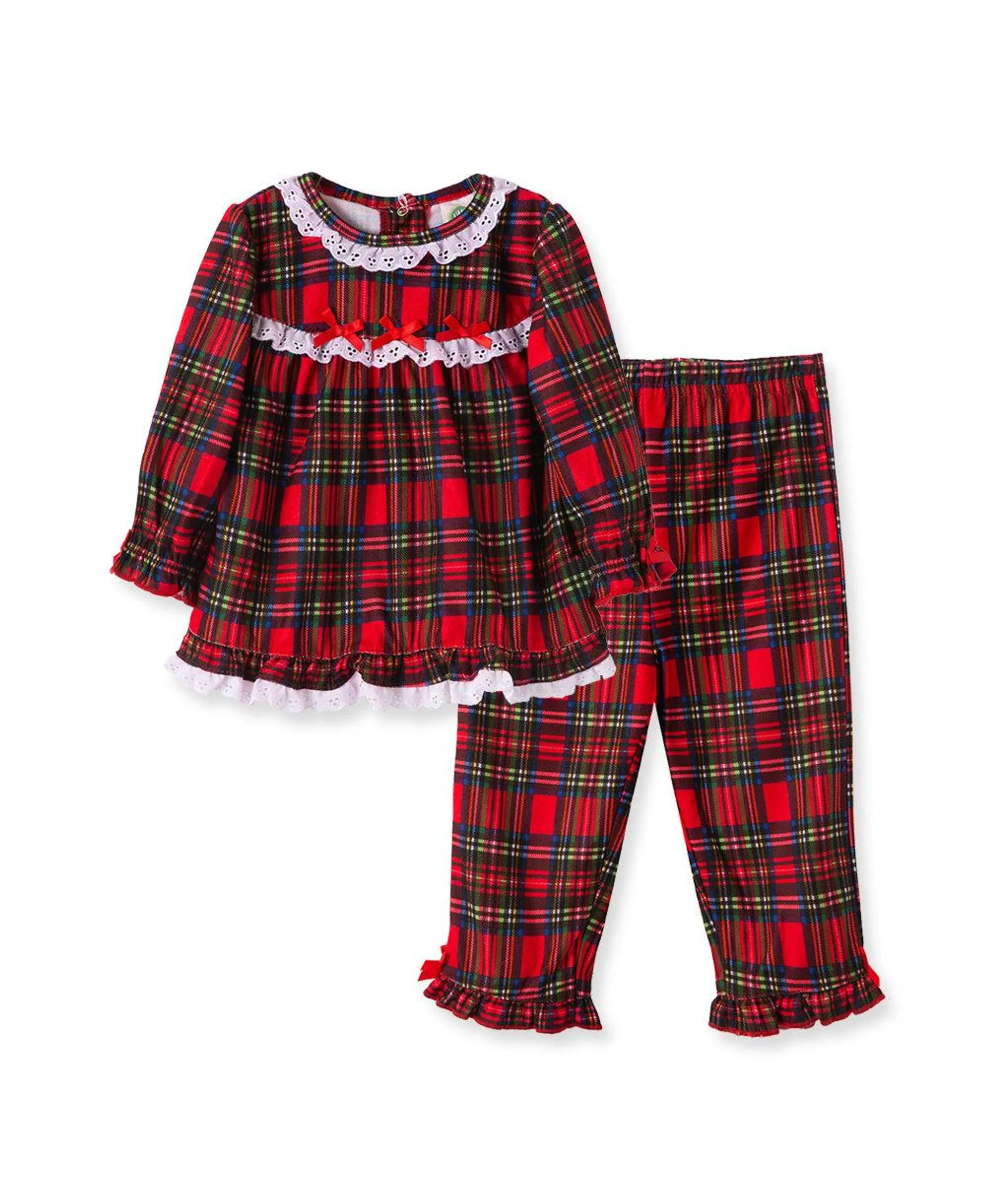 Little Me 2 Piece Holiday Plaid PJs - Girl