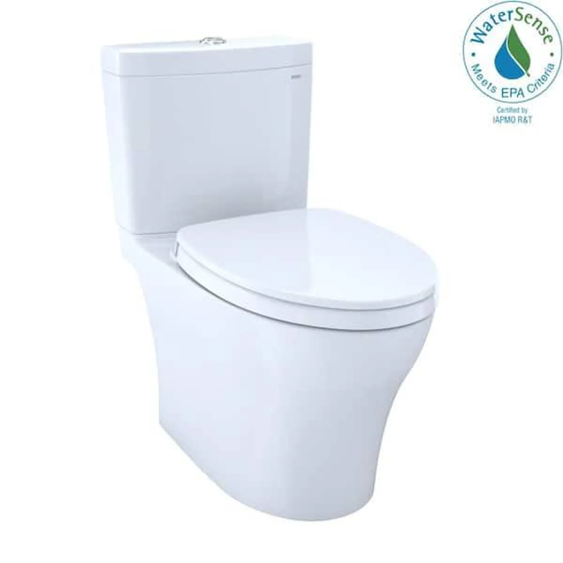 Aquia IV 12 in. Rough In 2-Piece 0.9/1.28 GPF Dual Flush Elongated Toilet Standard Height in Cotton White Seat Included
