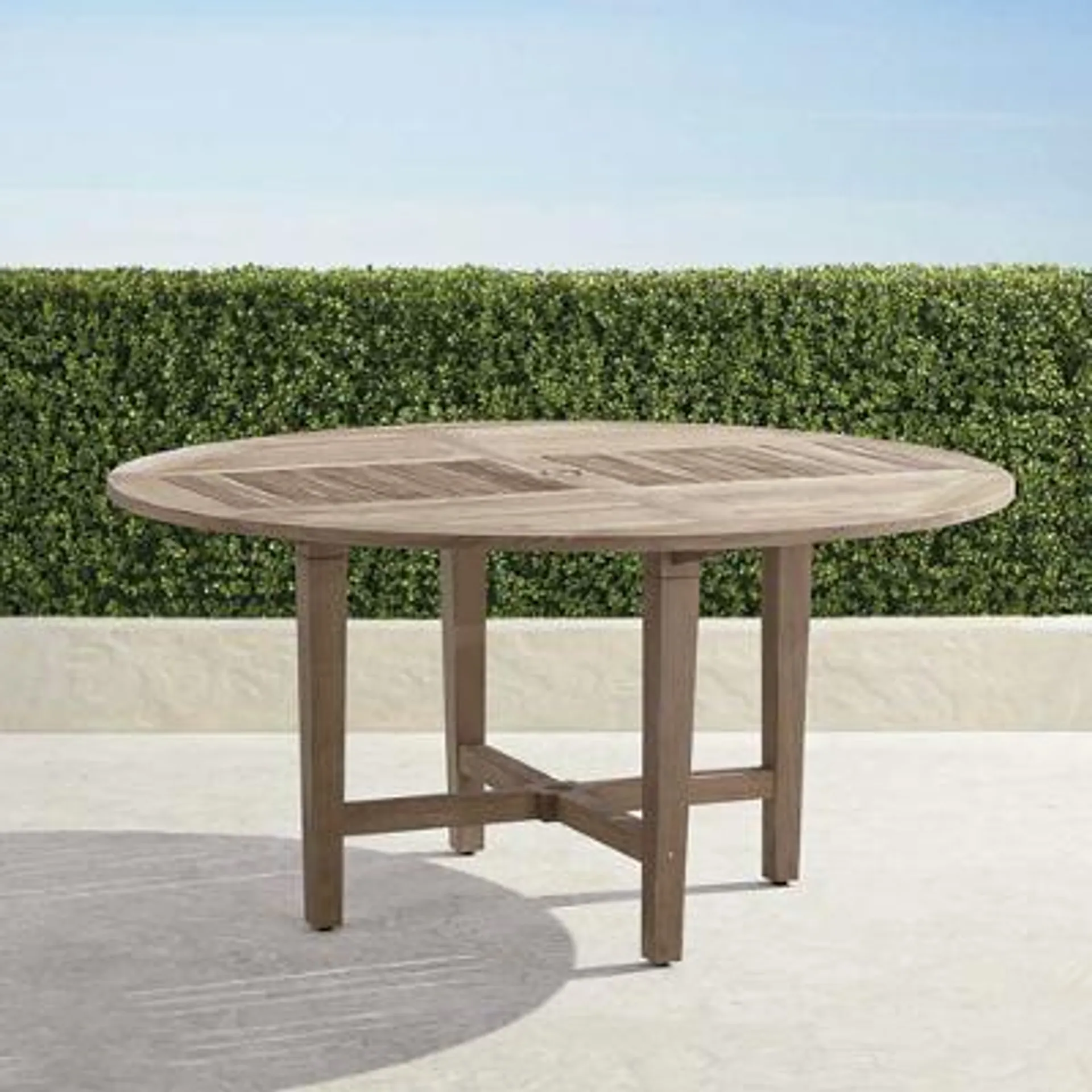 Classic 60" Round Dining Table in Weathered Teak