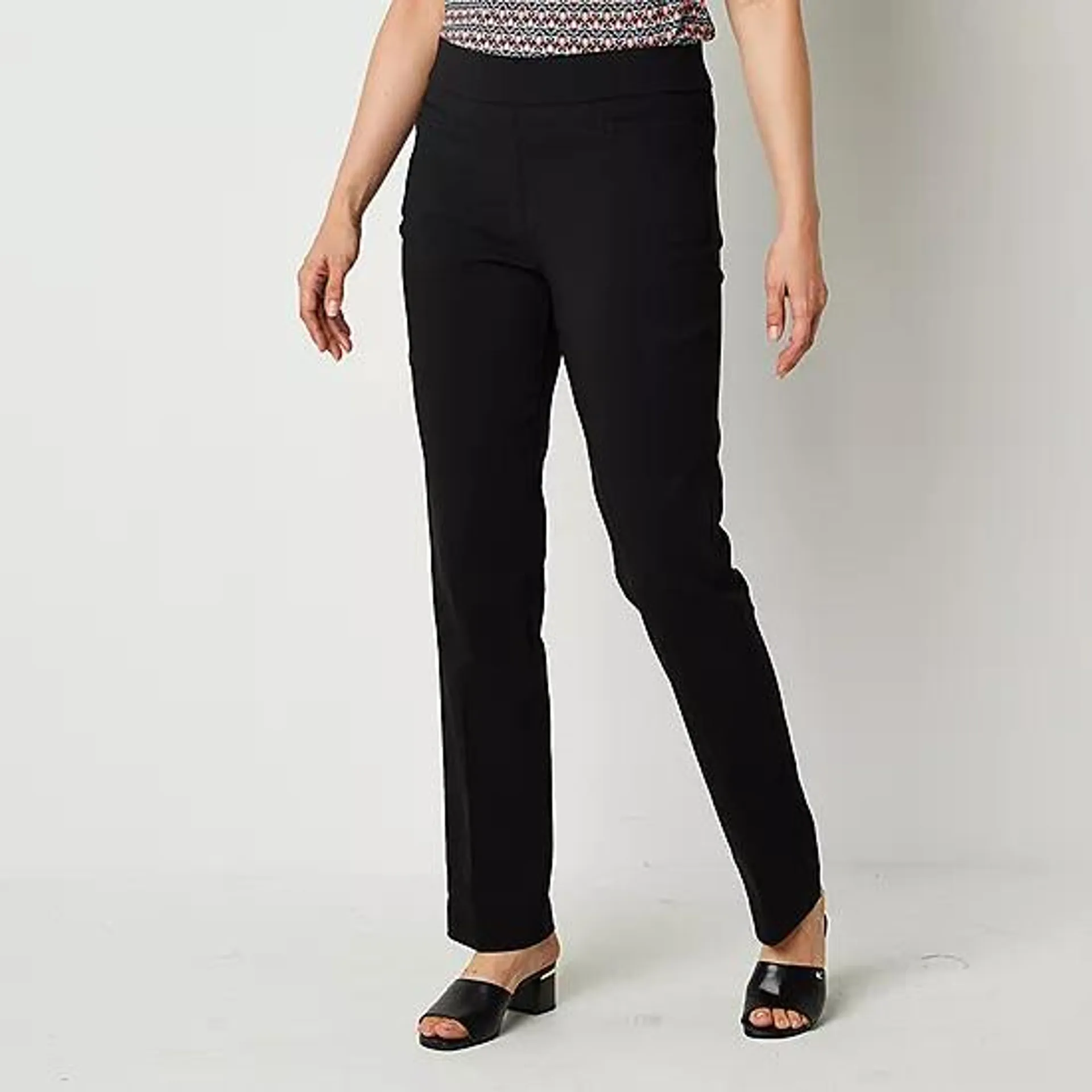 Liz Claiborne-Tall Lisa Womens Mid Rise Straight Pull-On Pants