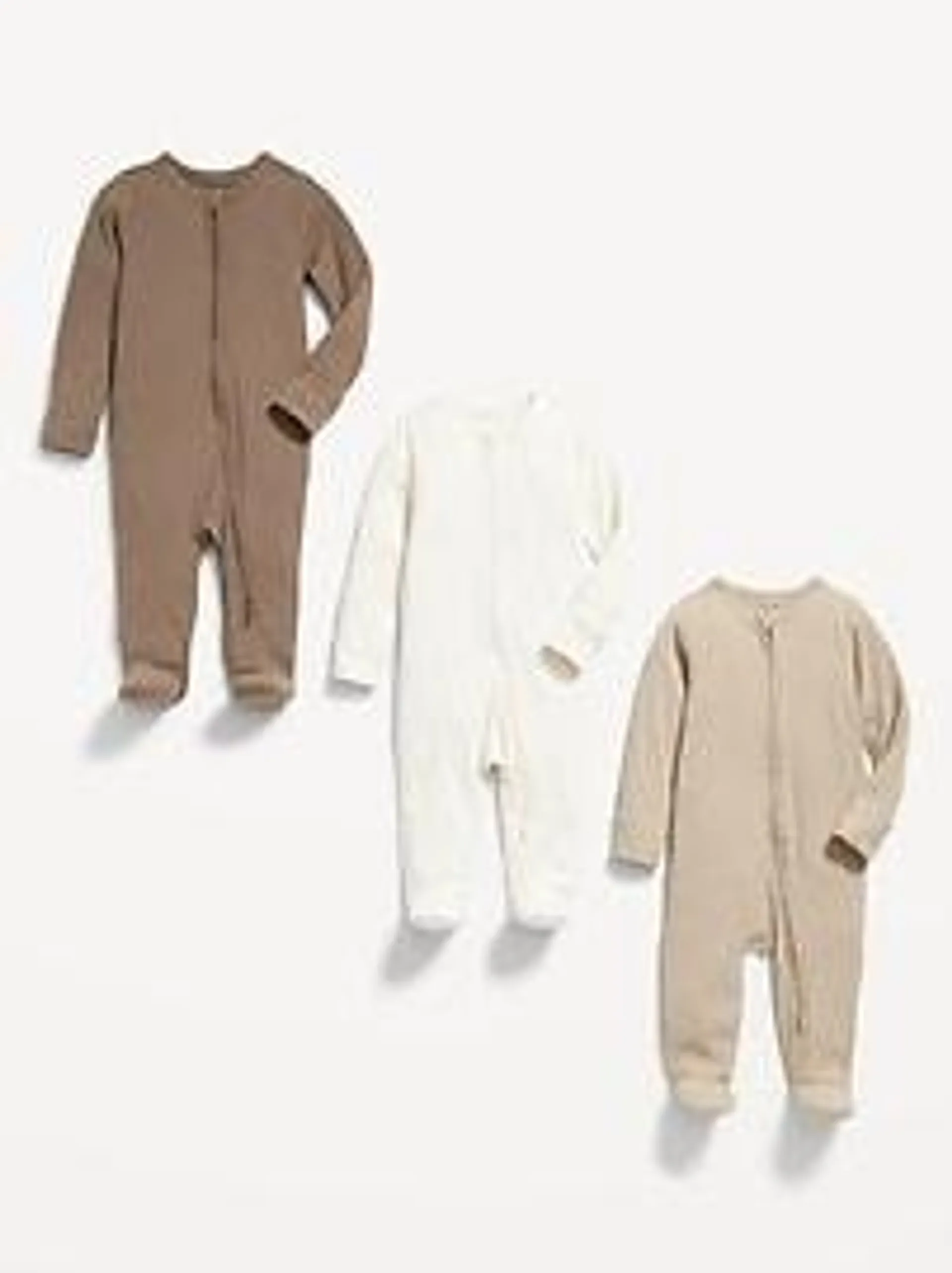 Unisex 2-Way-Zip Sleep & Play Footed One-Piece 3-Pack for Baby