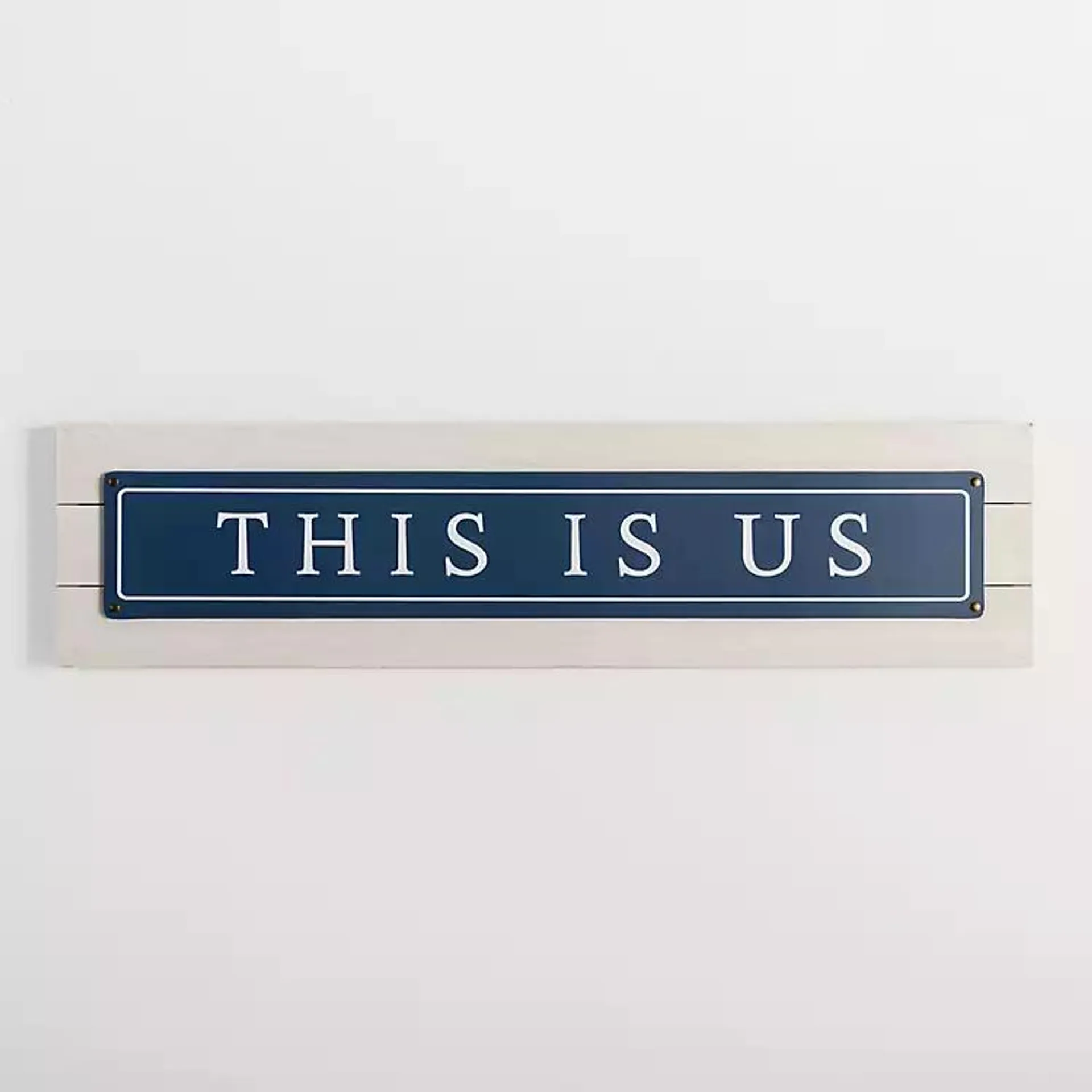 Navy and White This is Us Wall Plaque