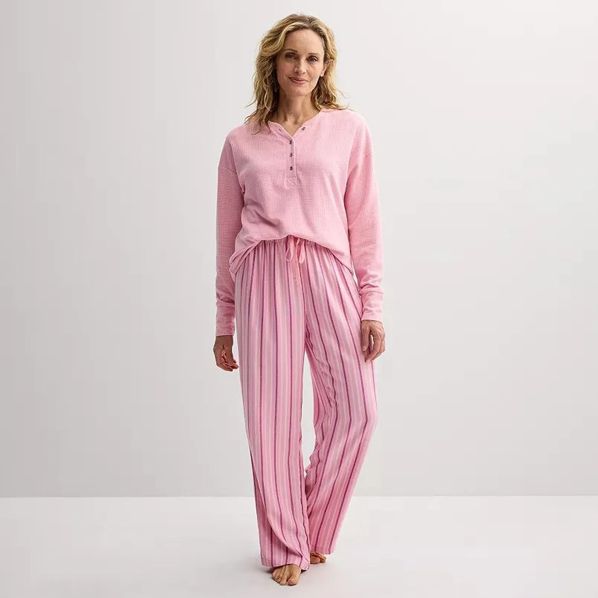 Women's Croft & Barrow® 2-pc. Pajama Top & Pajama Bottom Sleep Set