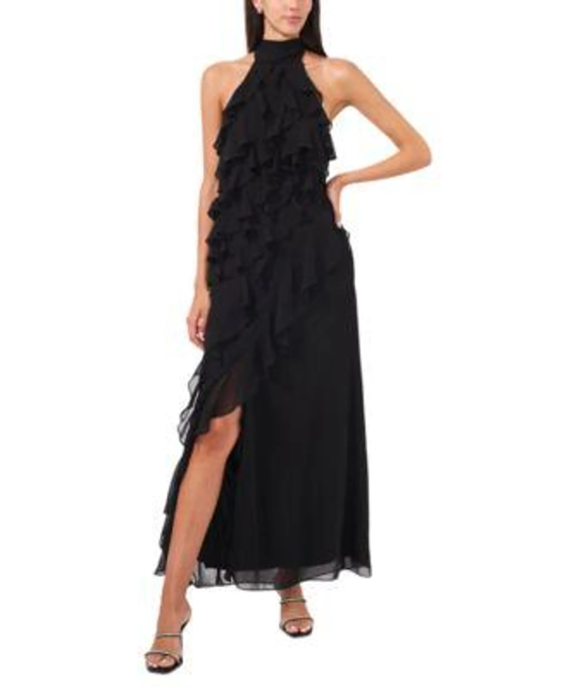 Women's Ruffled Halter Maxi Dress