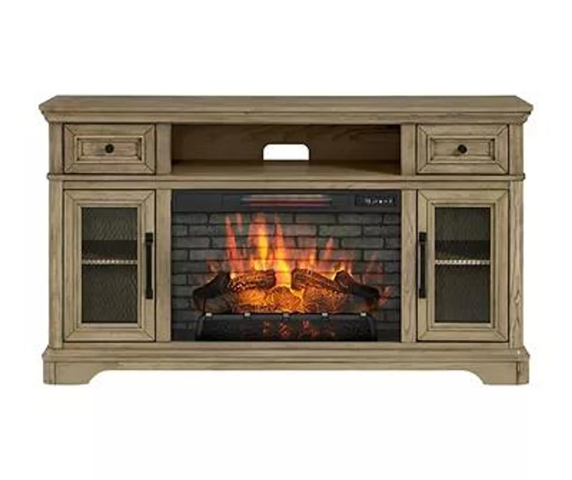 60" Frasier Washed Oak Electric Fireplace Console