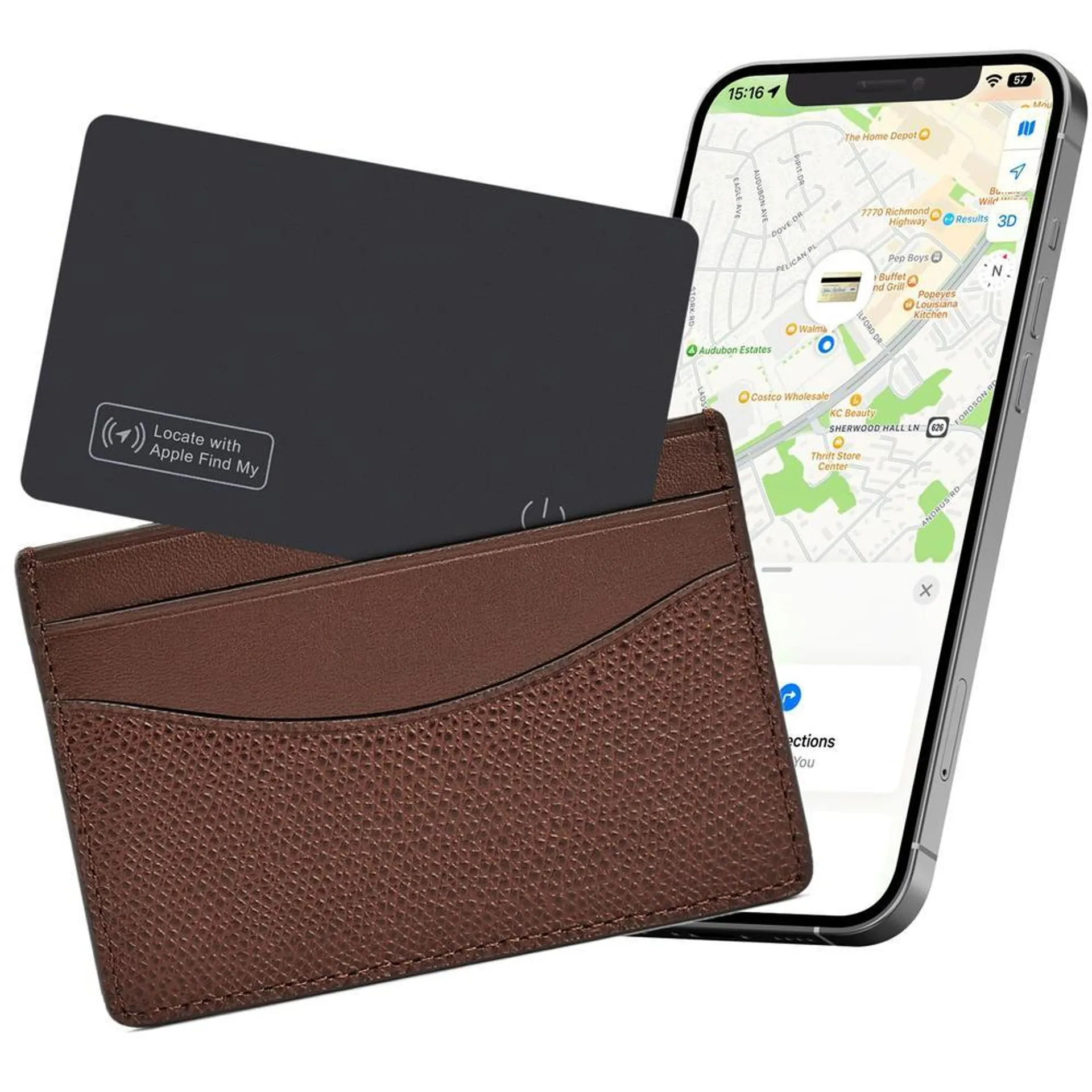 Reyke Wallet Tracker Card Wireless Charging Wallet Finder Works with Apple Find My iOS Only Item Tracker for Wallet Luggag