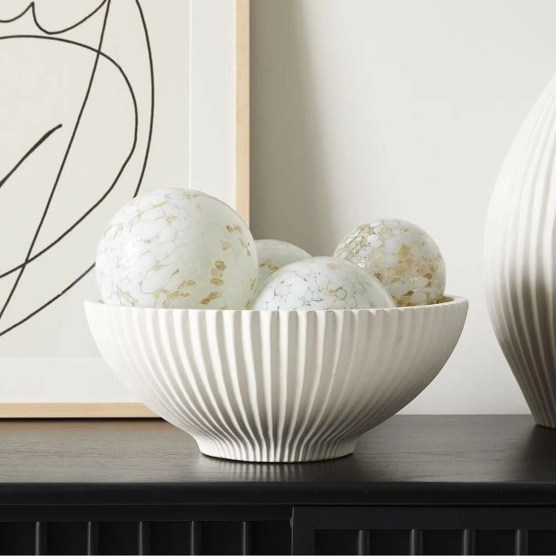 Sanibel White Textured Ceramic Vases