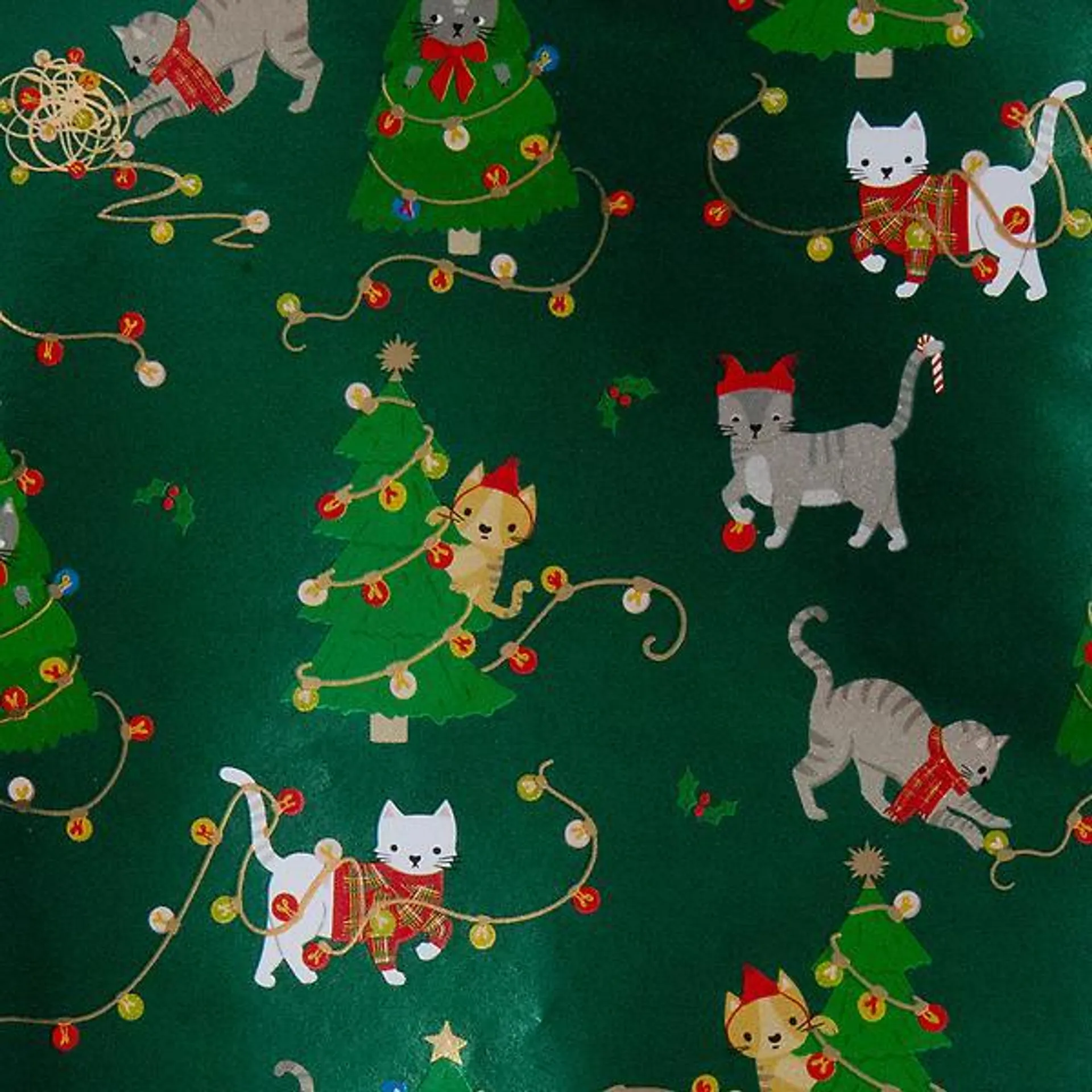 Holiday Mischief Cats Wrapping Paper