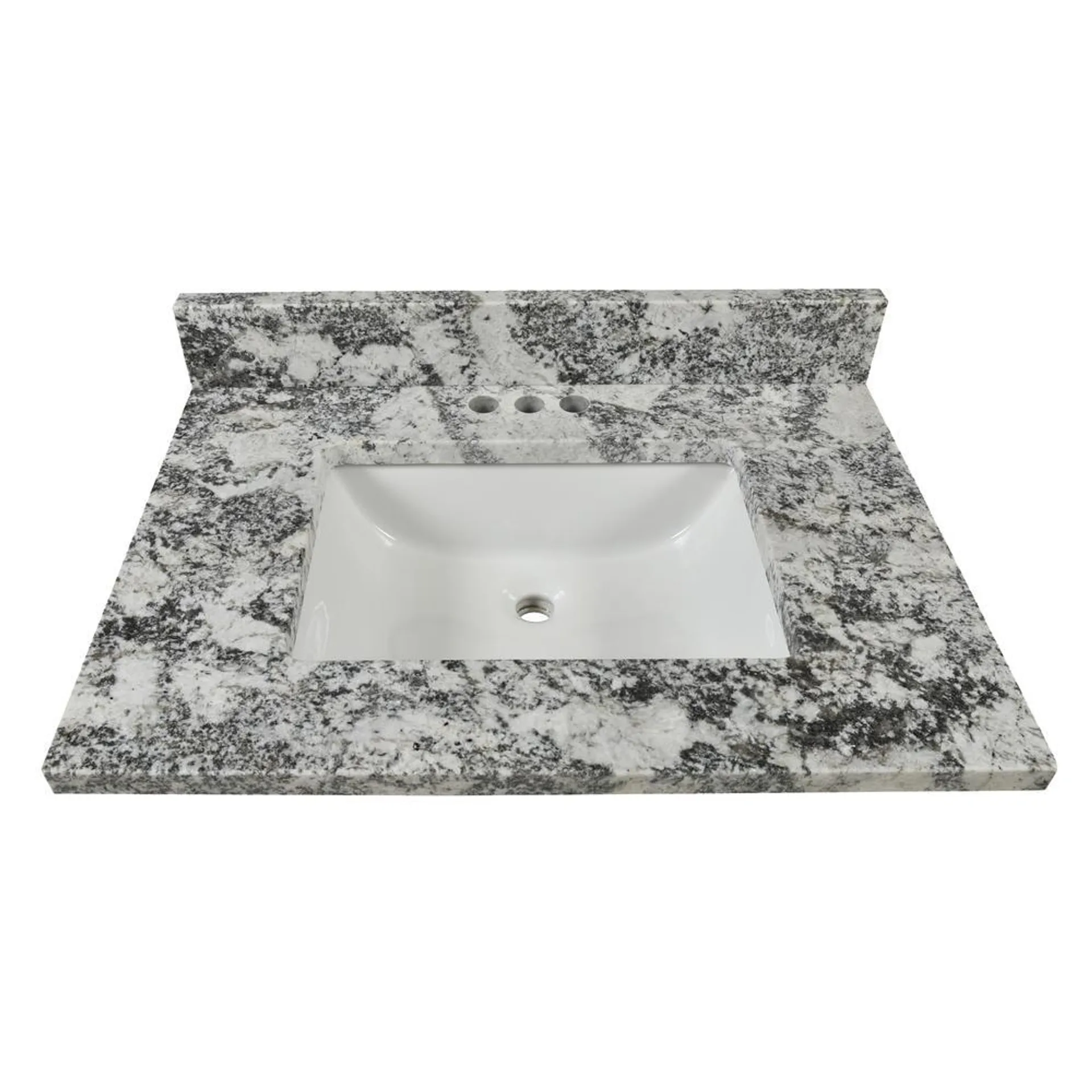 Tuscany® 31"W x 22"D Alaska White Granite Vanity Top with Rectangular Undermount Bowl